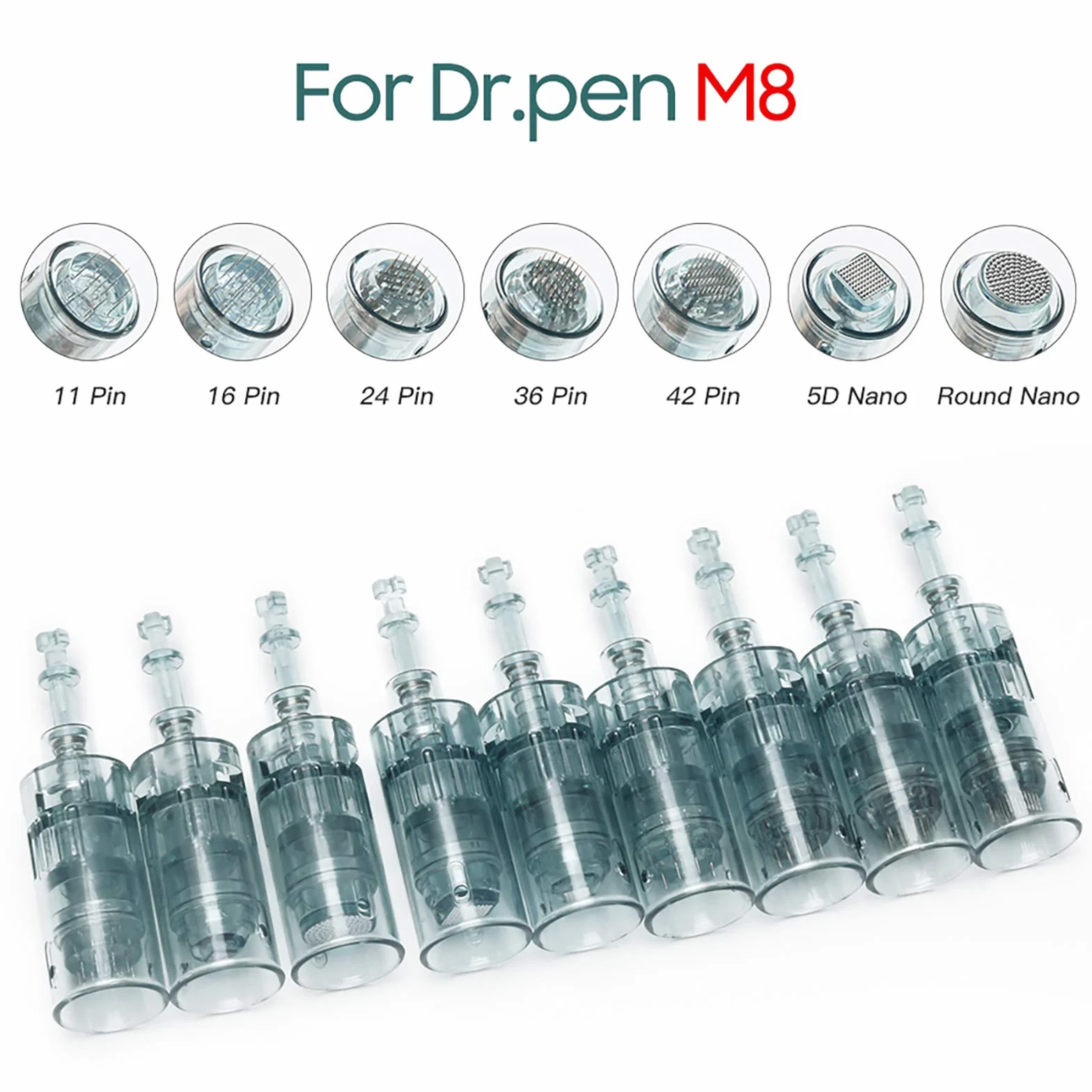 Dr.pen Ultima M8 / M7S Cartucce per Penna a Microneedling 42 Aghi, Le Cartucce Originali Autentiche di Ricambio, Compatibili con Angel Kiss M8 PRO Derma Pen, 10 Pezzi/Confezione