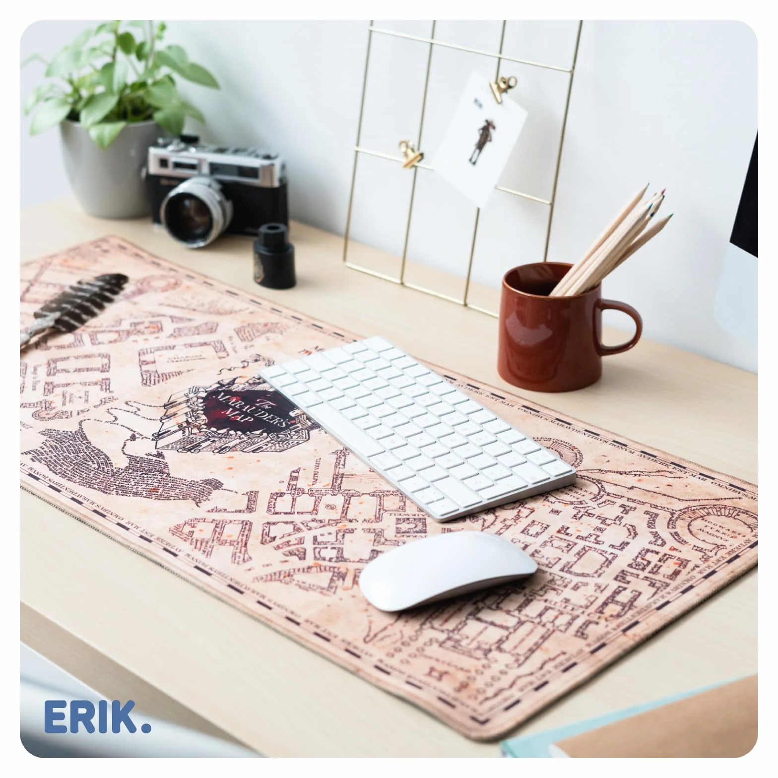 Grupo Erik Tappetino Mouse Harry Potter XXL, Mappa del malandrino - Tappetino Scrivania Impermeabile e Antiscivolo 80x35cm | Mousepad, Accessori Gaming per Scrivania