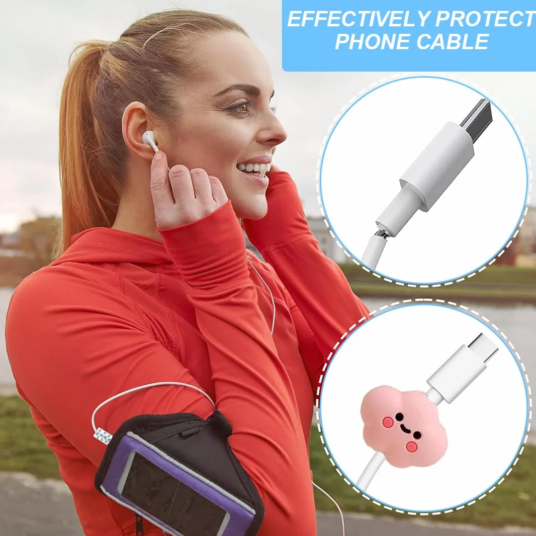8 Pezzi Cable Protector, Proteggi Cavo, Copertura Protettiva per Cavi Dati Frutta, Protezione per Cavo per Morso per Cavo, Protezione per Cavo, Adatto per la Maggior Parte Delle Linee Dati
