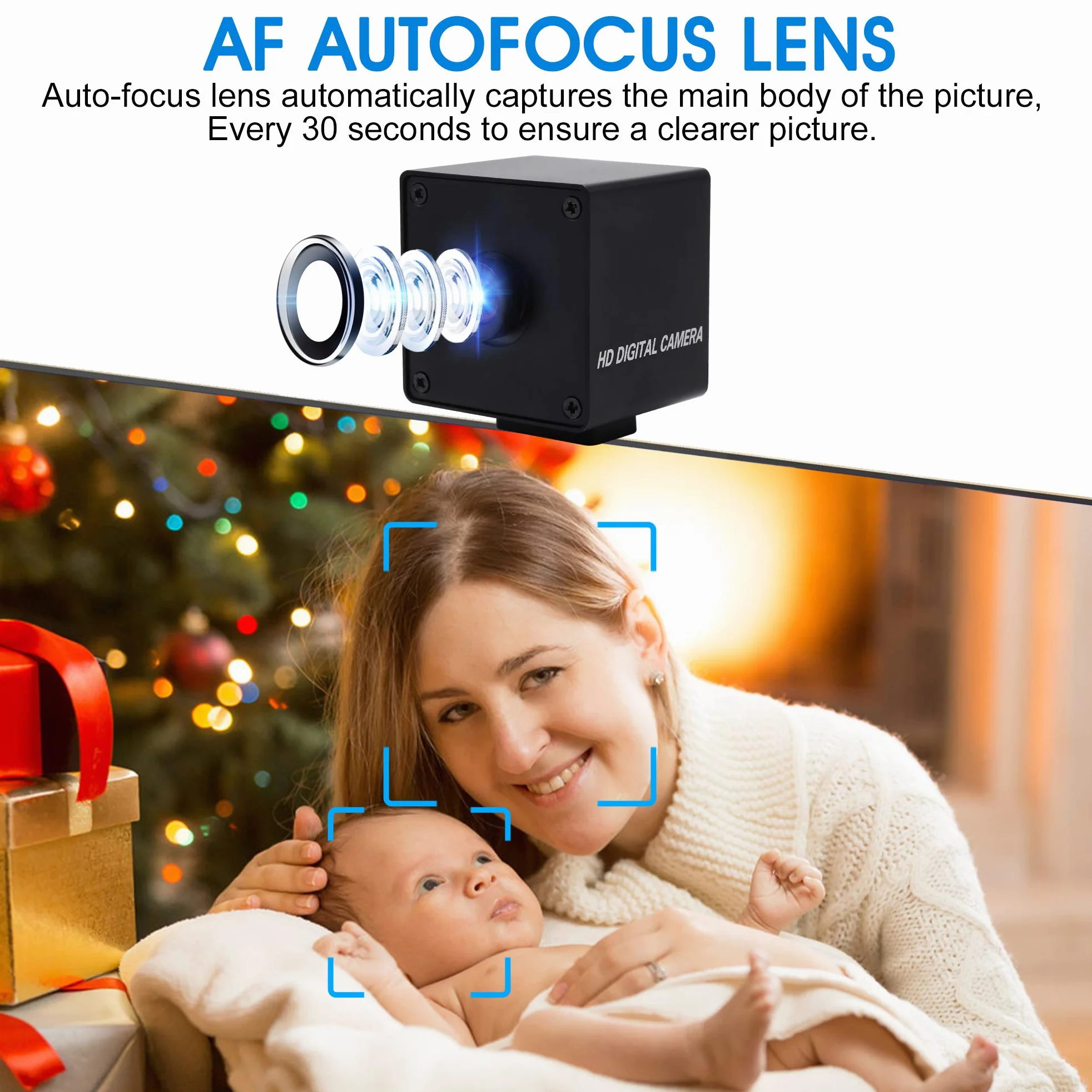 G Telecamera USB Autofocus 1080p grandangolare Webcam, 2mp 100degree Nessuna distorsione Obiettivo Webcam,Mac, Raspberry Pi