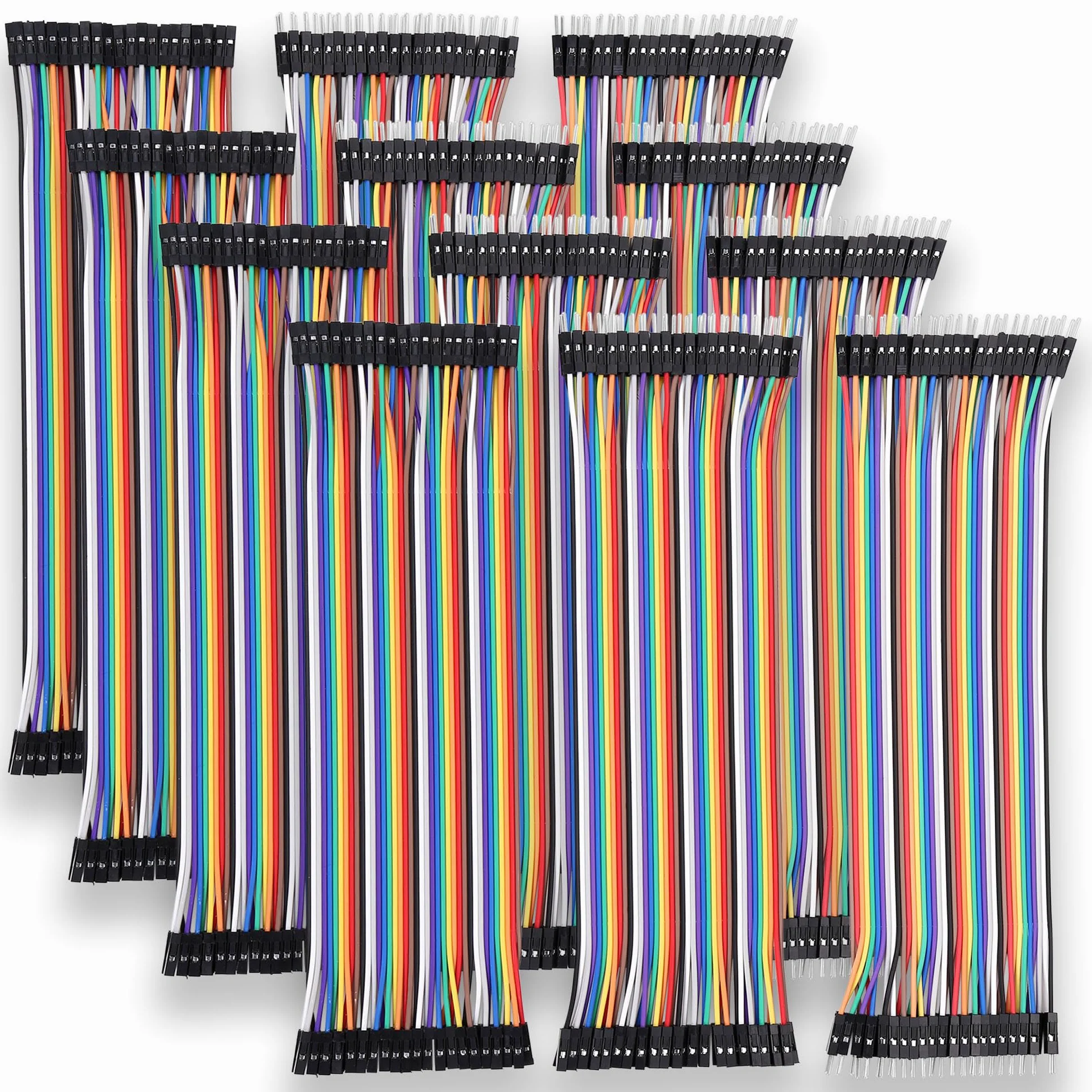 Lonely Binary Kit di 480 cavi jumper Dupont da 2,54 mm, 20 cm, maschio-maschio, da maschio a F, femmina a femmina, per progetti Arduino, Raspberry Pi, ESP32