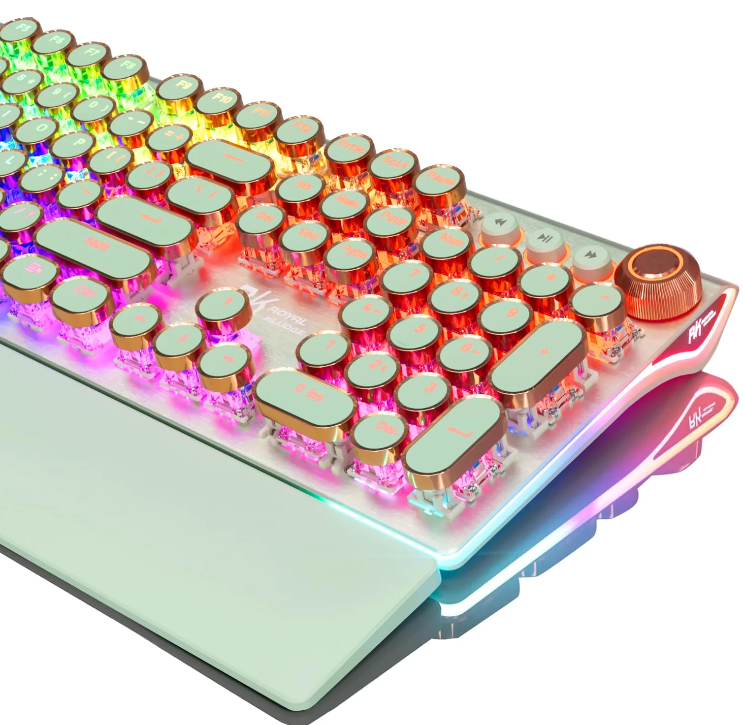 RK ROYAL KLUDGE Tastiera da gioco RKX108, interruttore blu, verde erba