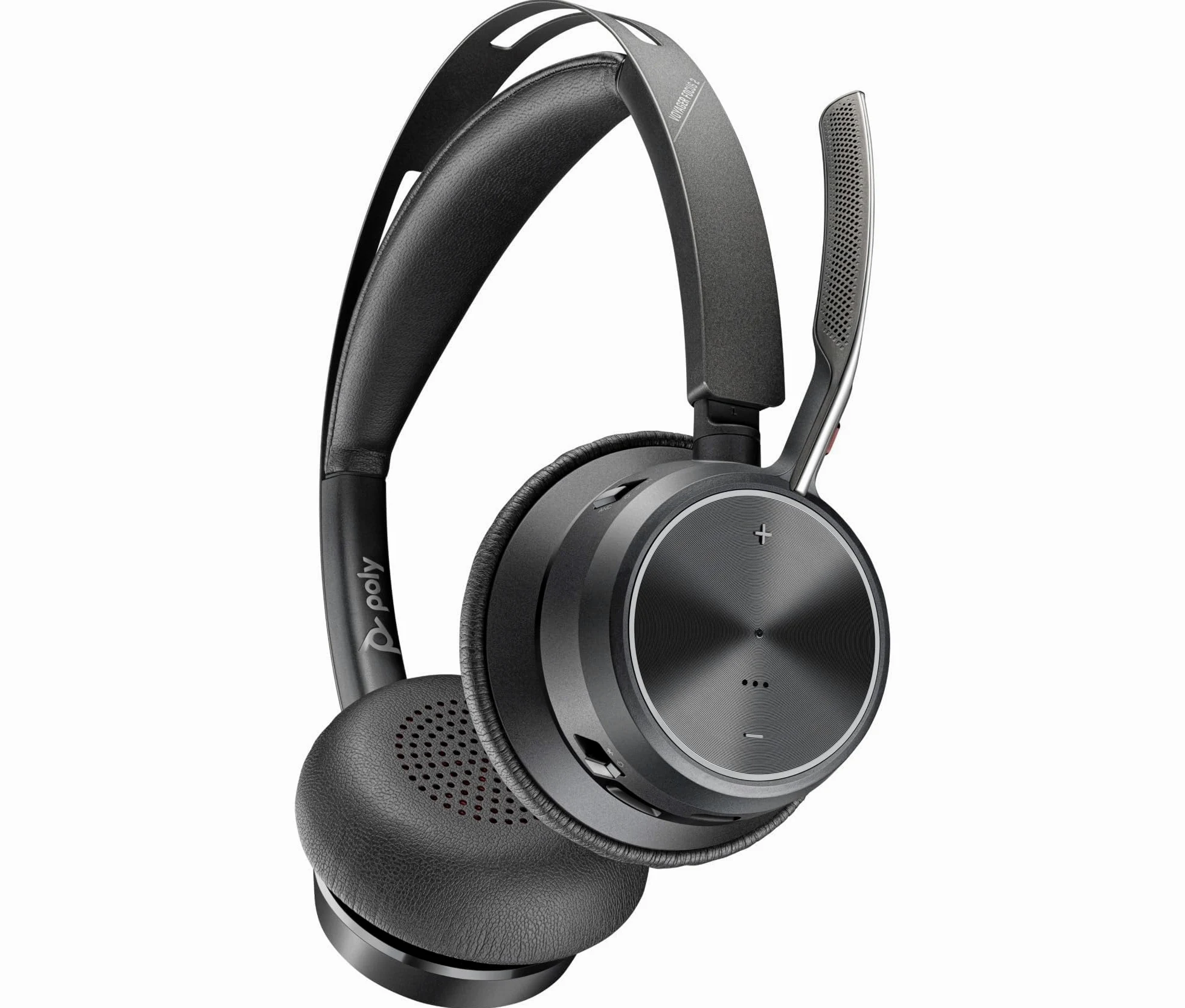 Poly Voyager Focus 2 USB-C-C Headset con adattatore USB-C/A A58JCAA con cancellazione attiva del rumore e tecnologia Acoustic Fence
