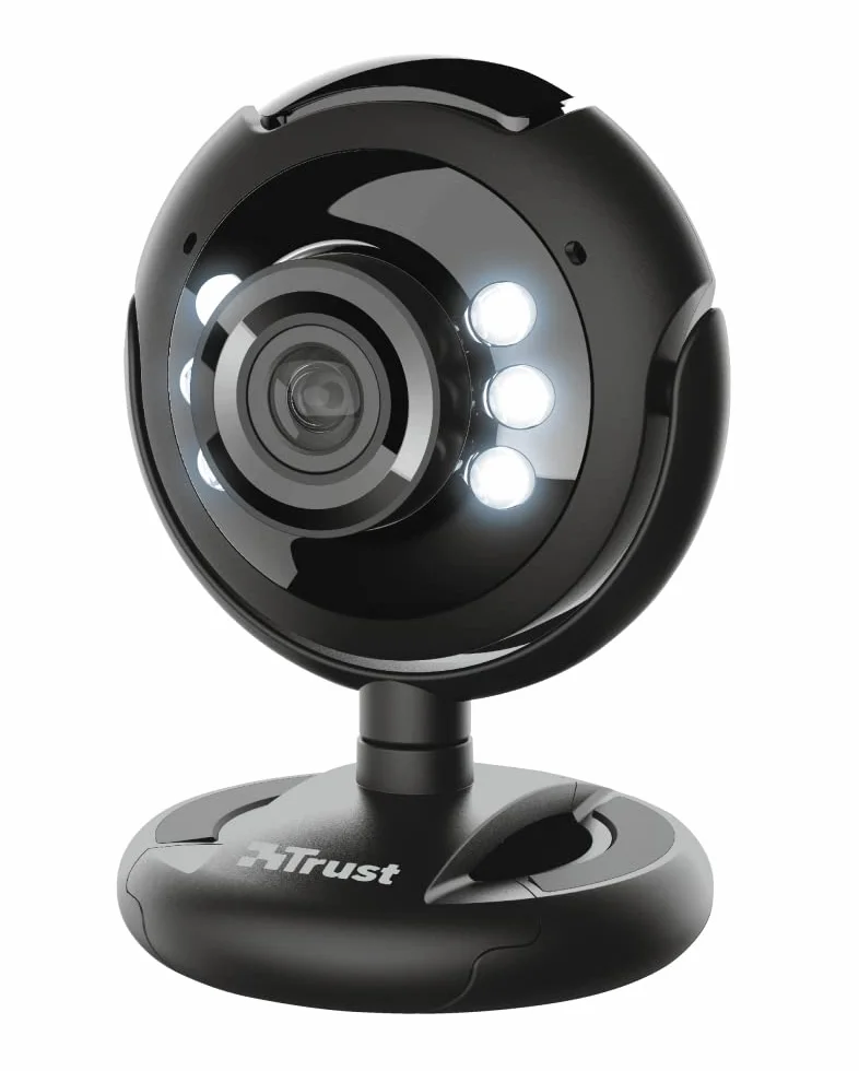 Trust SpotLight Pro Webcam per PC da 1.3 Megapixel (1280 x 1024) con Microfono, Luci LED Integrate, Hangouts, Meet, Skype, Teams, Zoom