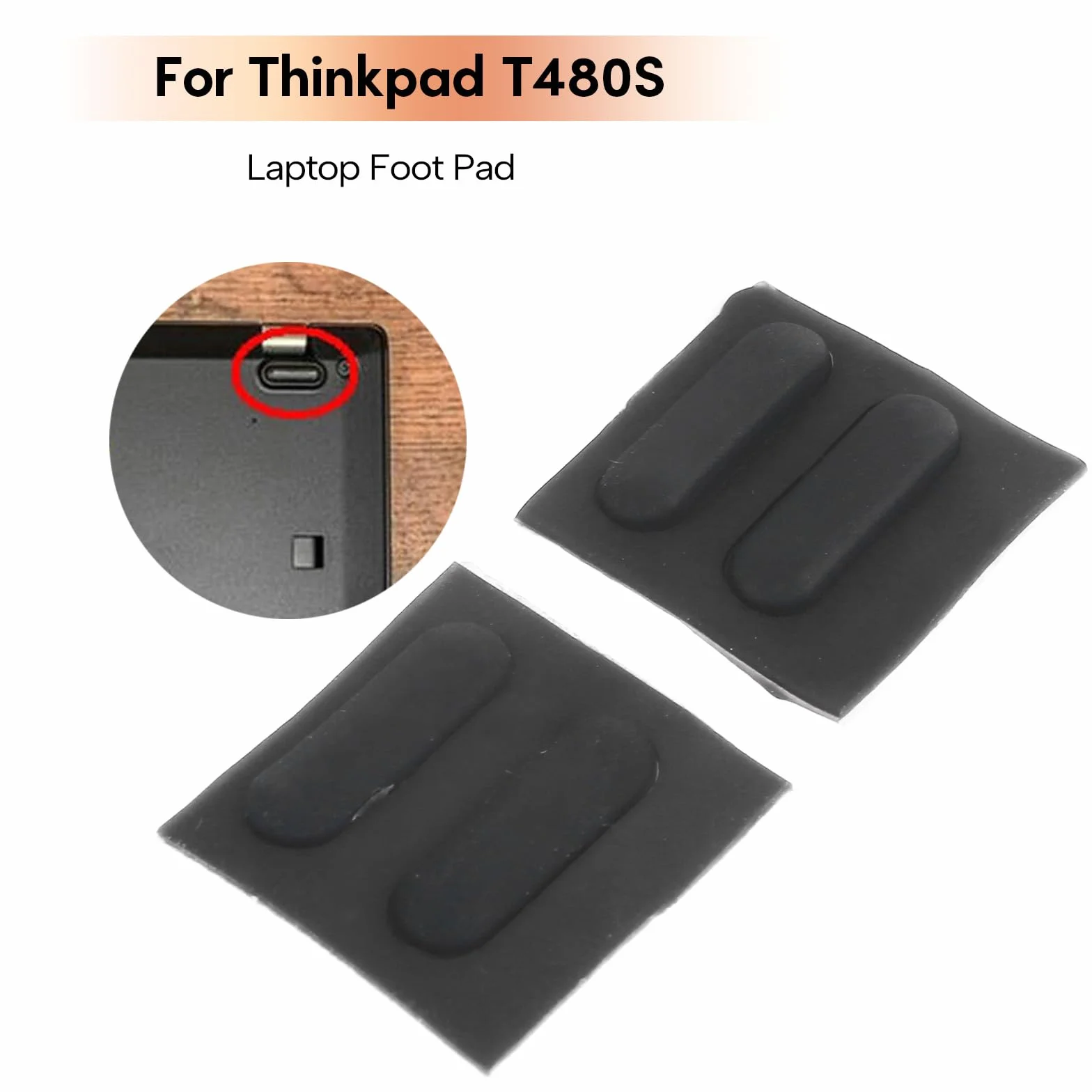 Set di 4 piedini in gomma per base inferiore del computer portatile T480S con adesivo per dissipazione del calore