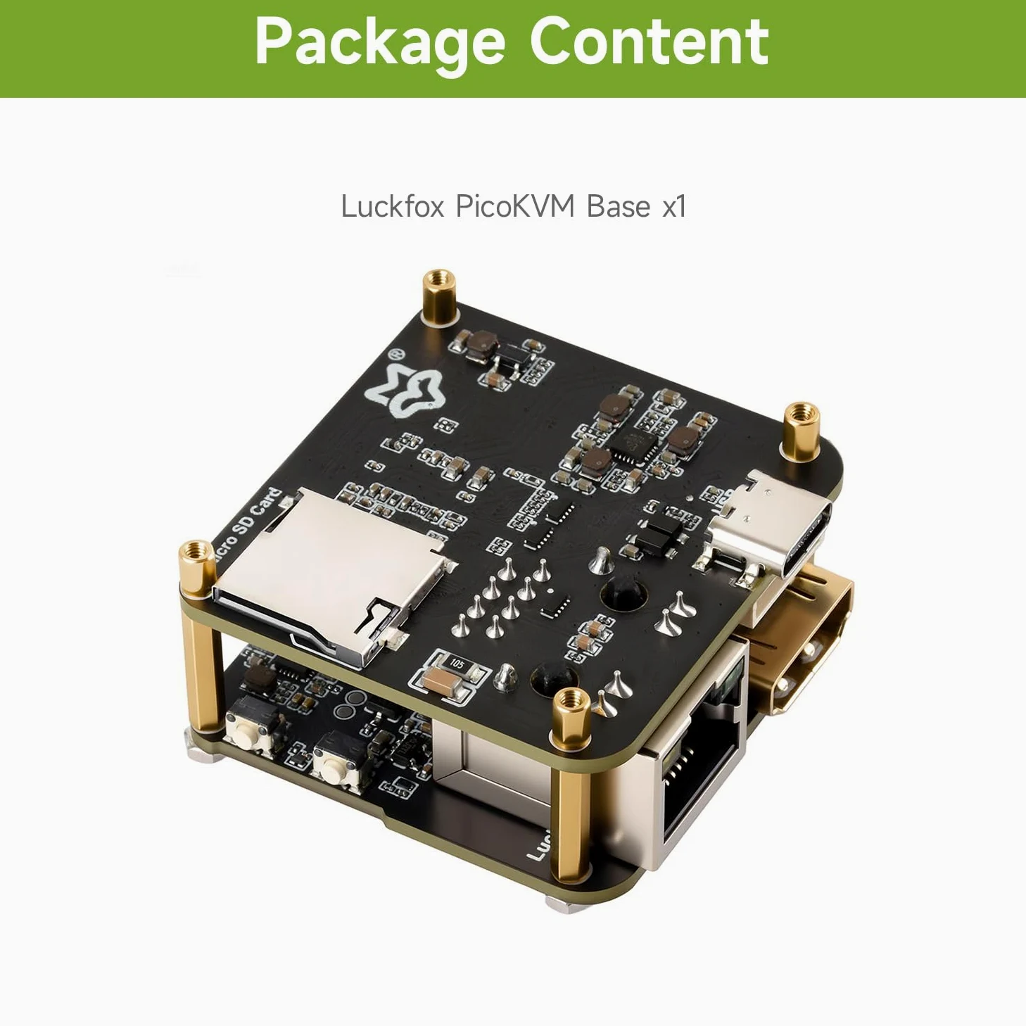 Waveshare Luck-fox PicoKVM Lightweight IP KVM Remote Management Tool Basic Version, Supports 1920x1080@60fps HDMI Video Input & HID Signal Output For Device Control, without Case/1.54inch Display