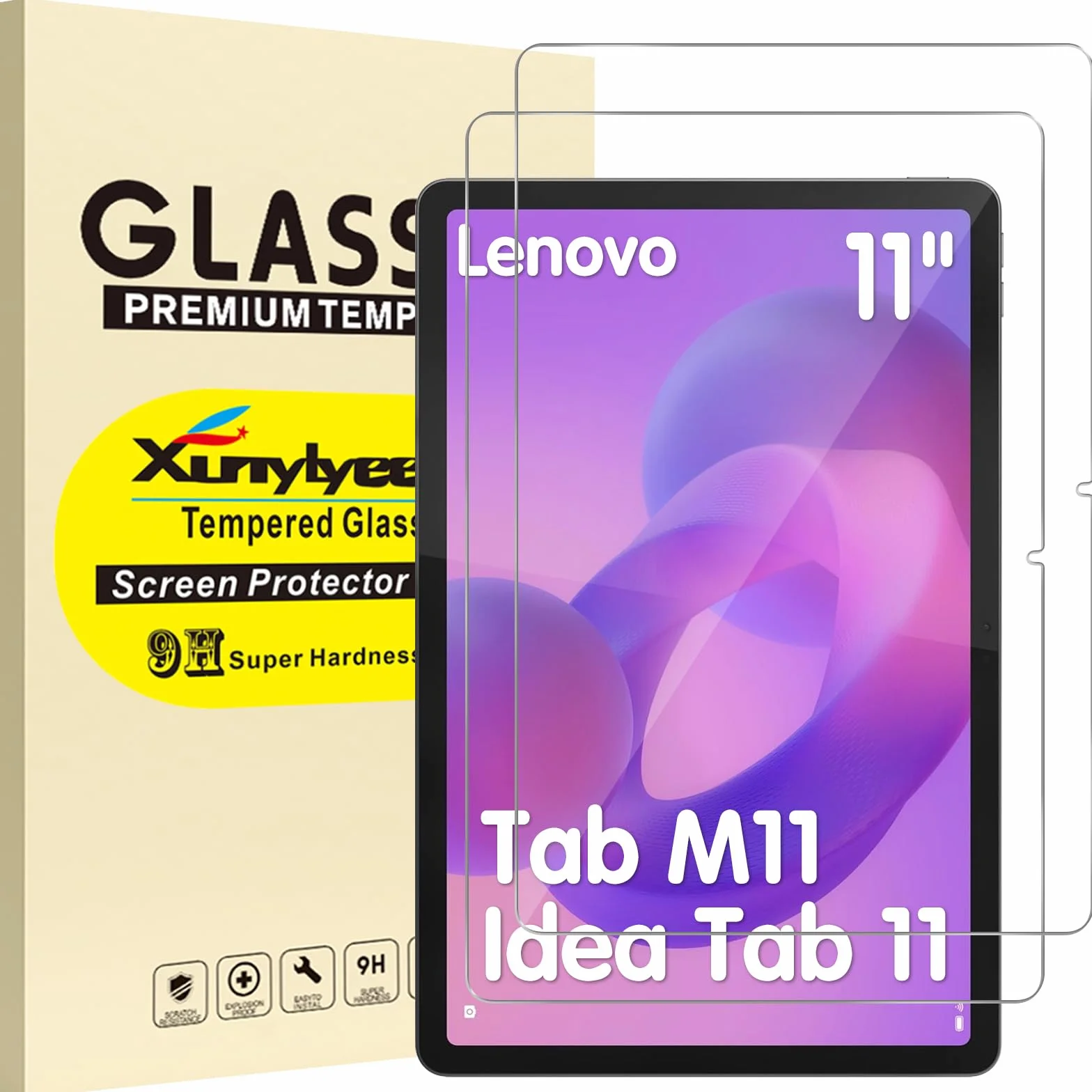 Pellicola Protettiva Vetro Temperato per Lenovo Idea Tab 11 Pollici / Lenovo Tab M11 2 Pack