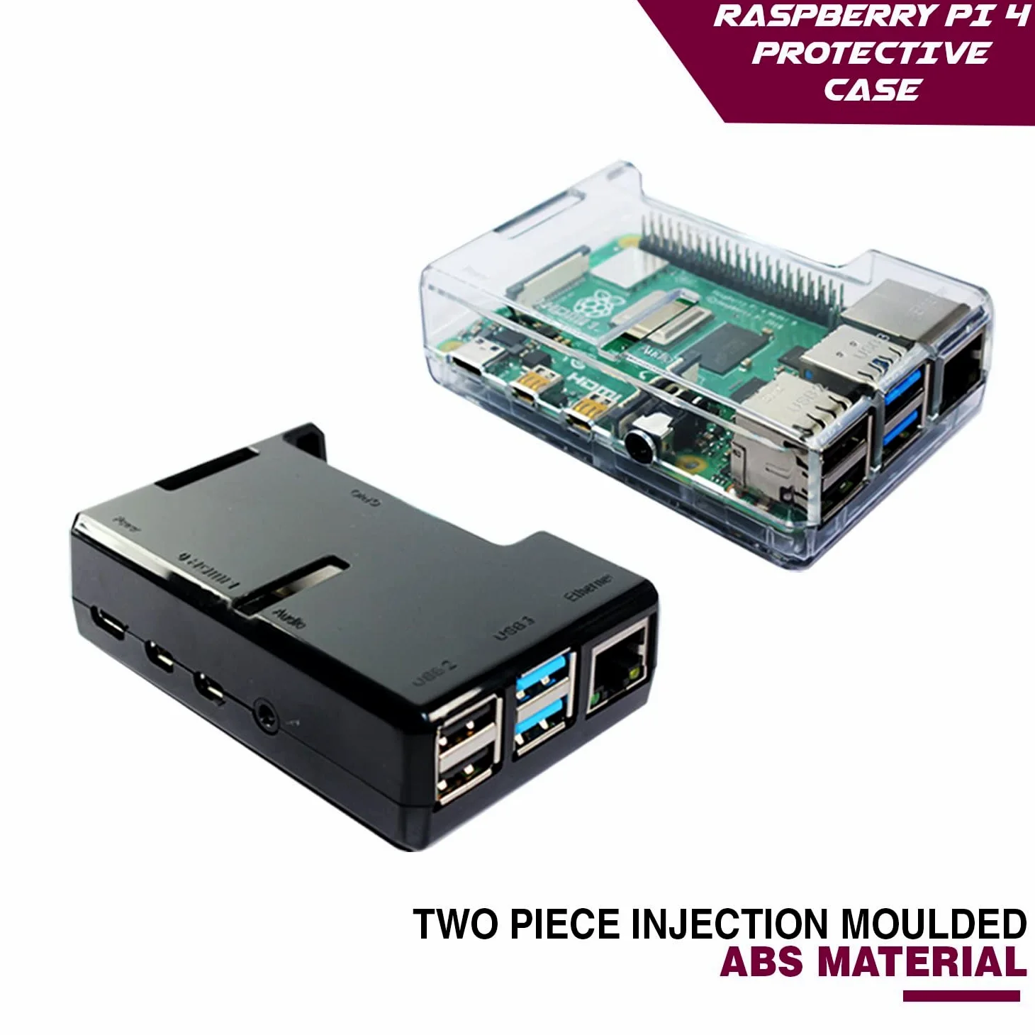 SB Components Raspberry Pi 4 Basic Starter Kit (Raspberry Pi 4 Model B, Custodia Protettiva, Alimentatore e Scheda MicroSD da 32 GB) Nero Black Case 2GB RAM
