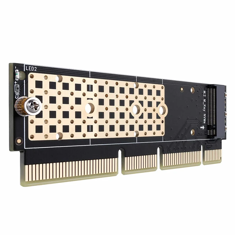 Yateng M.2 SSD a PCIe card, Nvme PCIe AHCI a PCI Express x16 dissipatore di calore, supporto adattatore SSD M.2 Key m 2230,2242,2260,2280 SSD to PCI-E 3.0 X4 compatibile per PC desktop