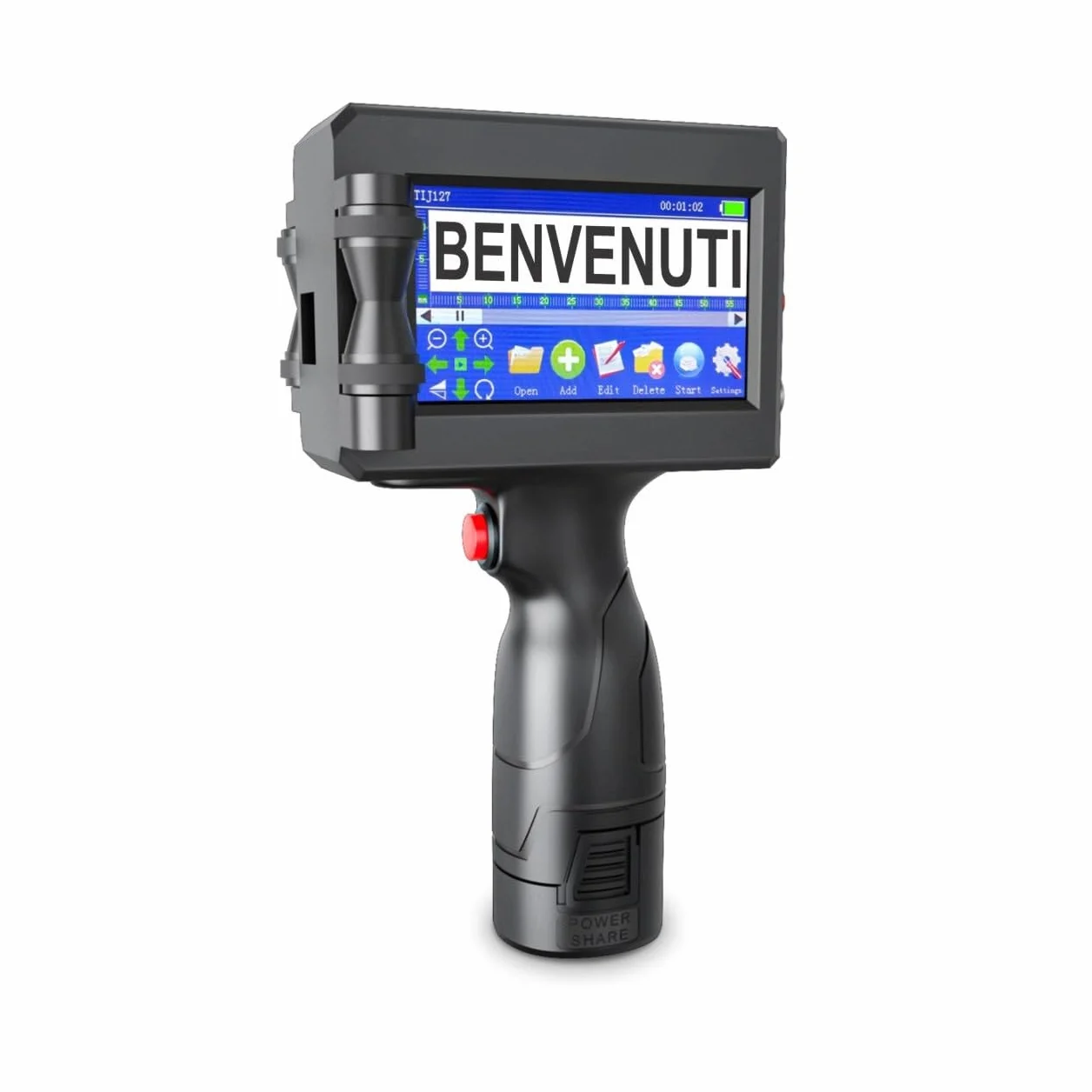 Agendepoint.it TIJ127 Stampante Palmare Portatile a Getto D'inchiostro Touch 4,3 Pollici per Logo Immagine Codice a Barre