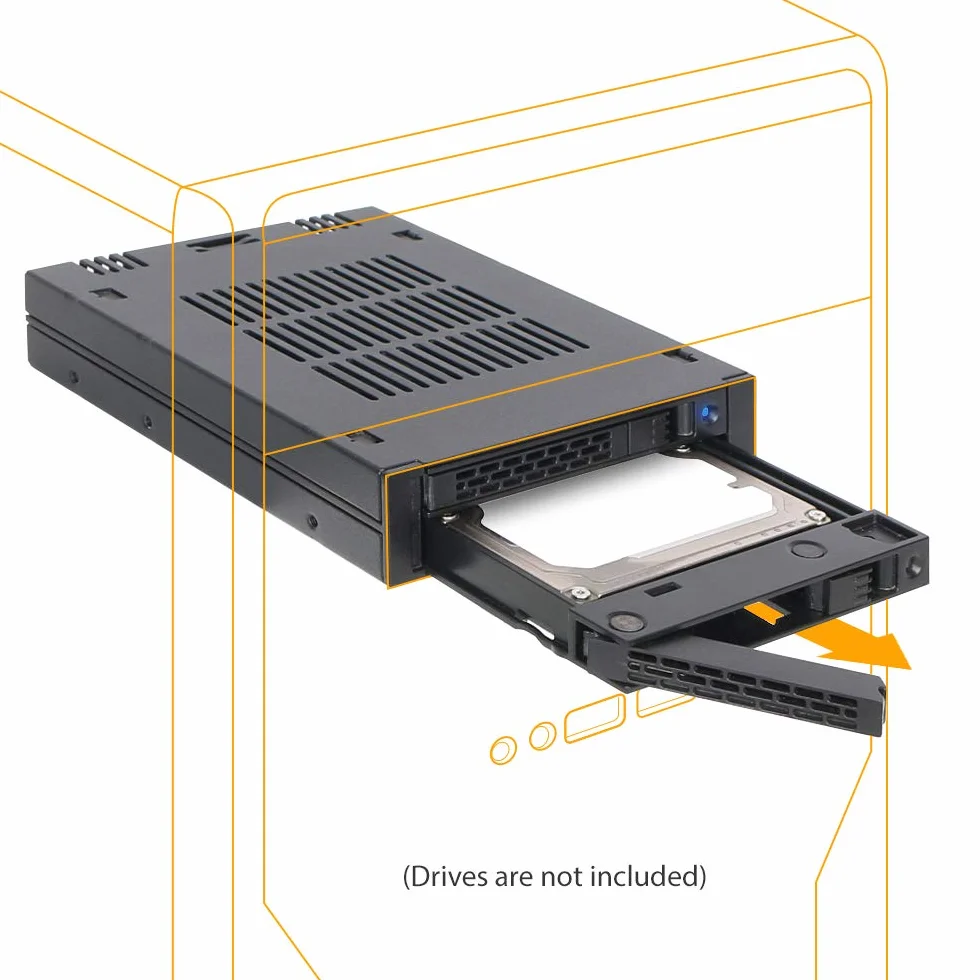 ICY DOCK Rack rimovibile Cage, Hot Swap Rack Case per 2 x 2,5" SAS/SATA HDD/SSD in 3,5" Bay (installazione su disco senza utensili) - ExpressCage MB742SP-B