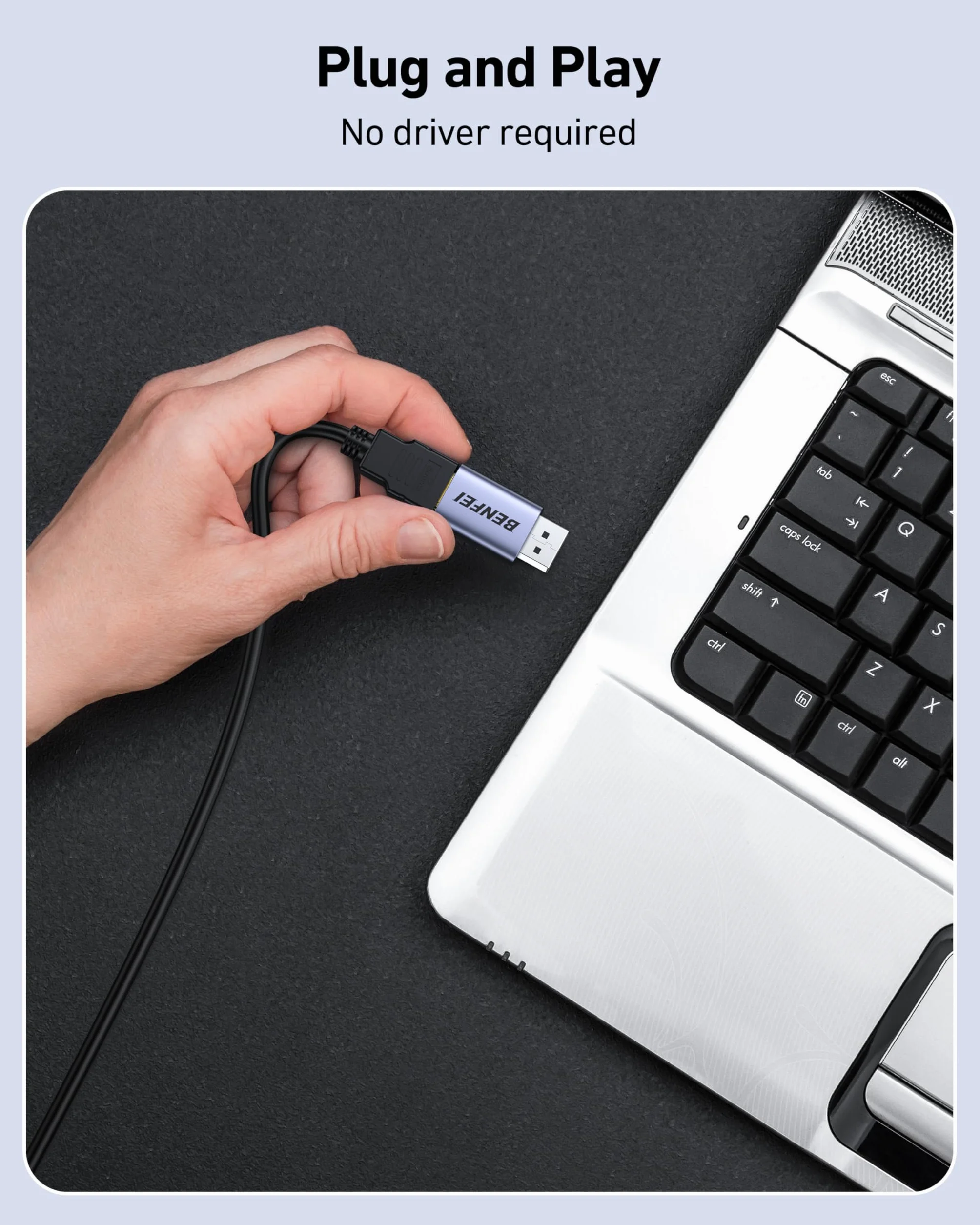 BENFEI Adattatore DisplayPort a HDMI 4K, confezione da 2, convertitore unidirezionale DP 1.2 a HDMI 1.4 maschio a femmina - Compatibile con laptop, desktop, monitor, HDTV, schede grafiche AMD/NVIDIA