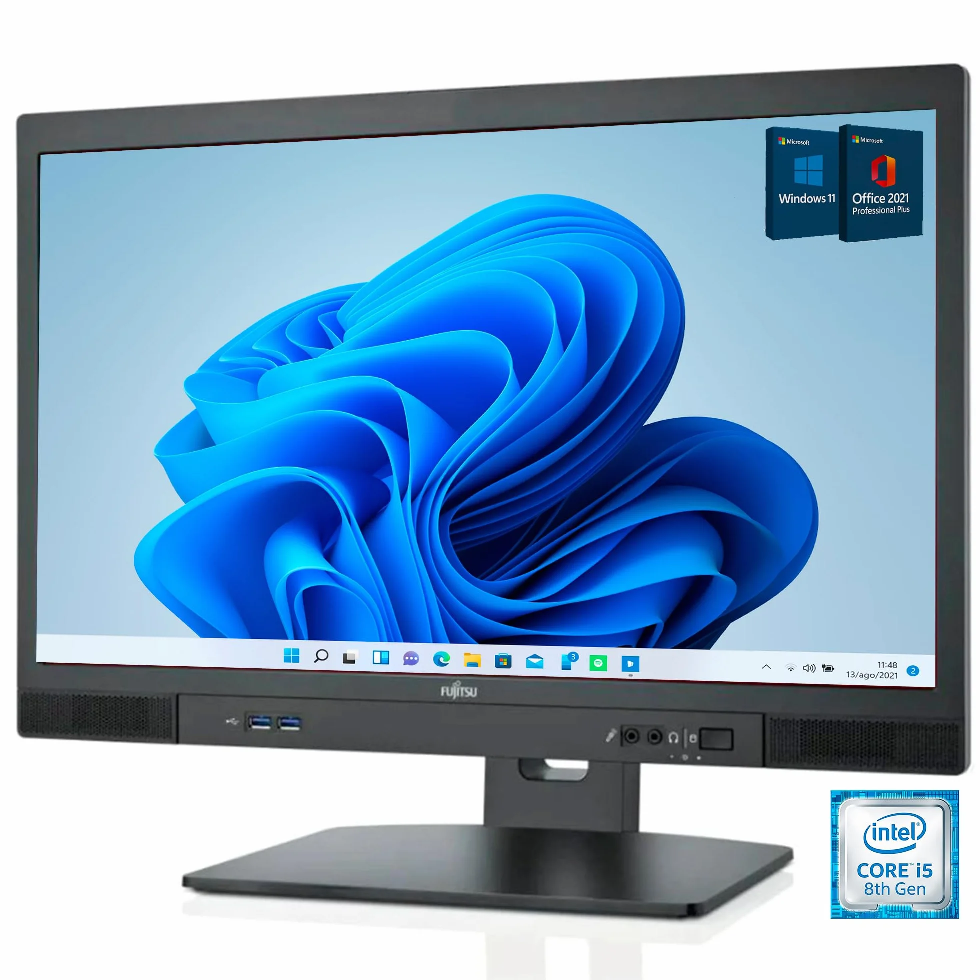 Fujitsu Esprimo All In One PC Desktop Core I5 8th RAM 16GB SSD 240 Win11 Display 24" Full HD OFFICE 2021 WiFi BTH Ricondizionato