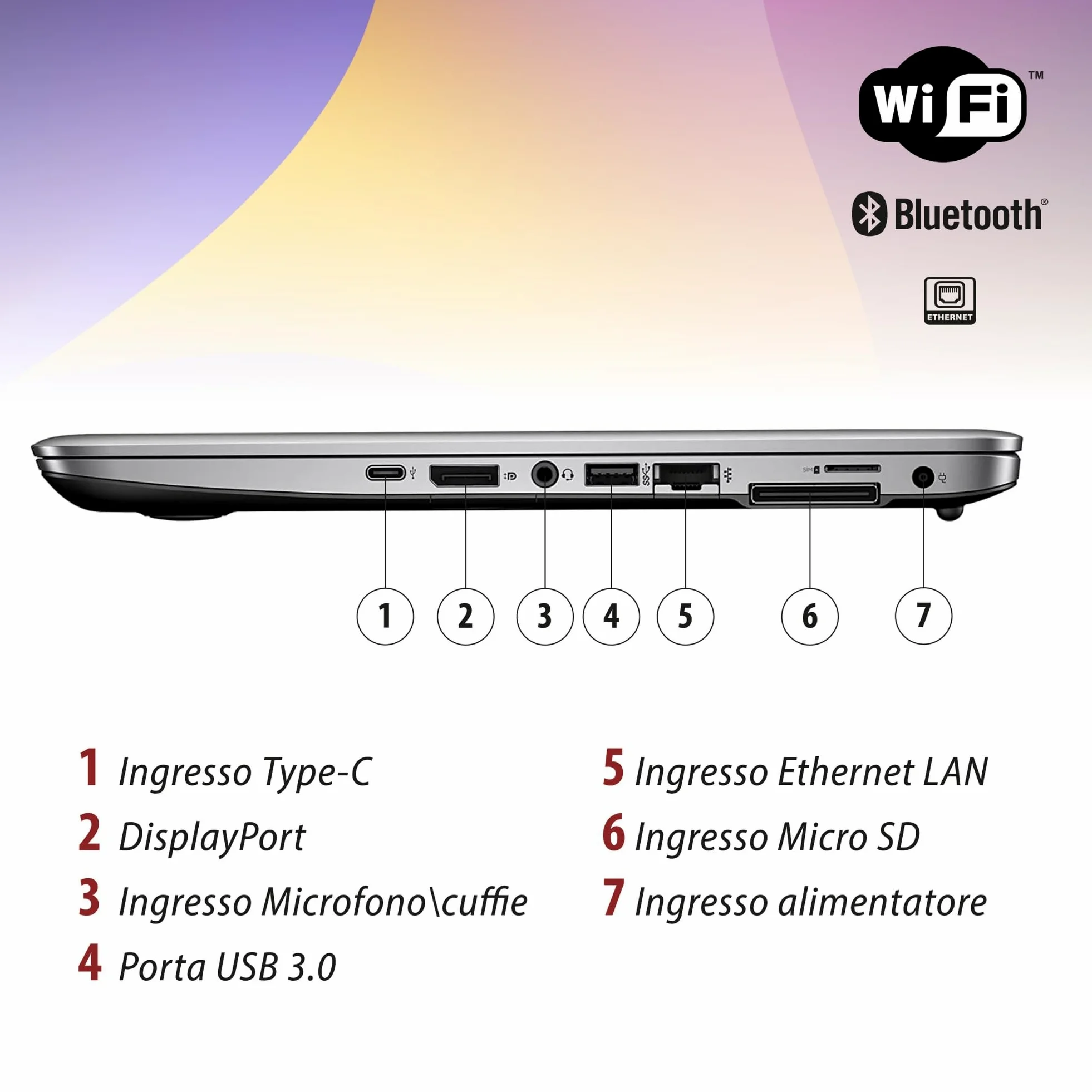HP Elitebook 840 G4, Pc Portatile Notebook intel core i5-7200U, Display 14", Ram 16Gb, SSD 256Gb, Pacchetto Libre Office, W10 Pro (Ricondizionato)