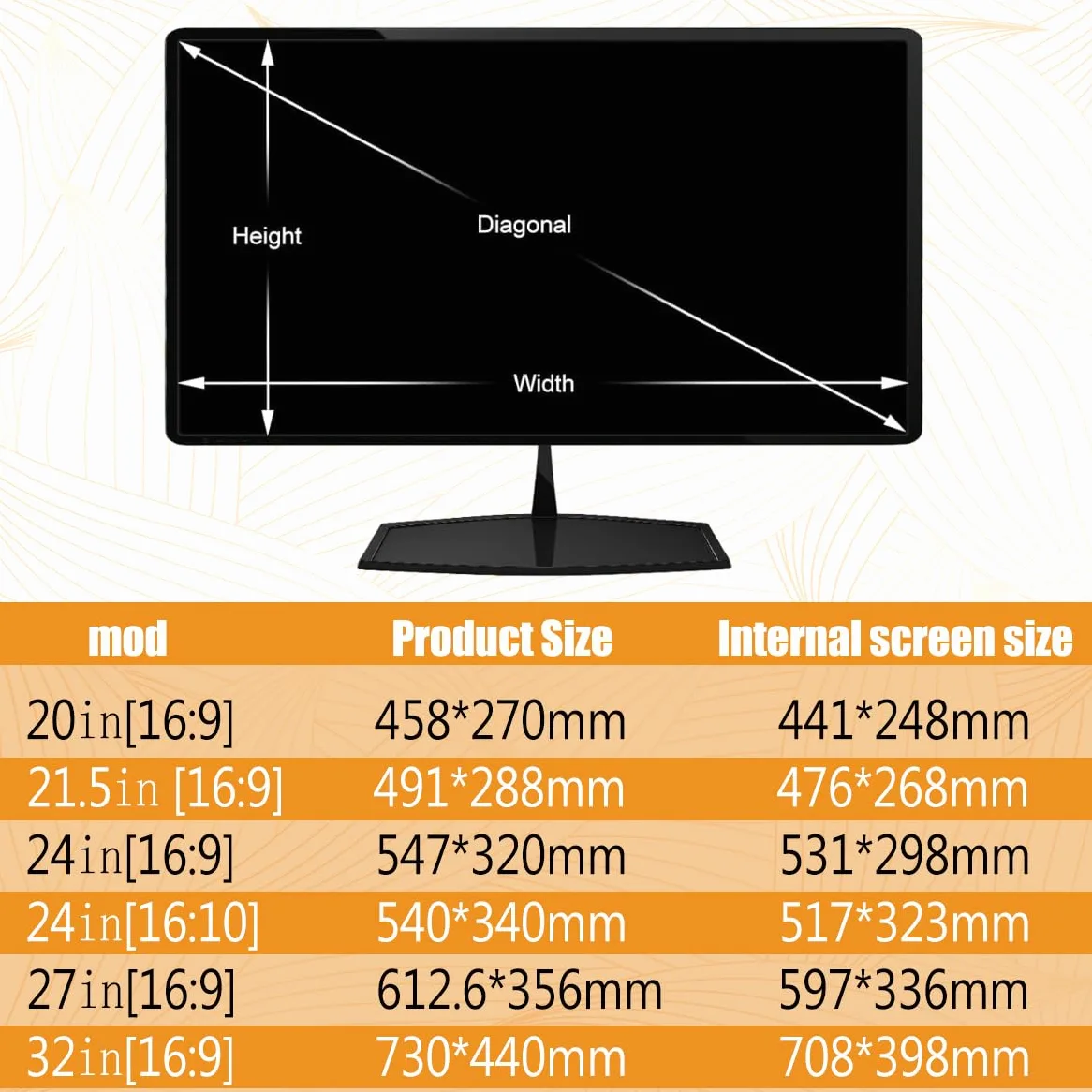 Pellicola protettiva per la privacy, schermo per monitor desktop widescreen 16:9, filtro antigraffio per la privacy da appendere da 20 pollici/21,5 pollici/24 pollici/27 pol(24 pollici 547*320 mm
