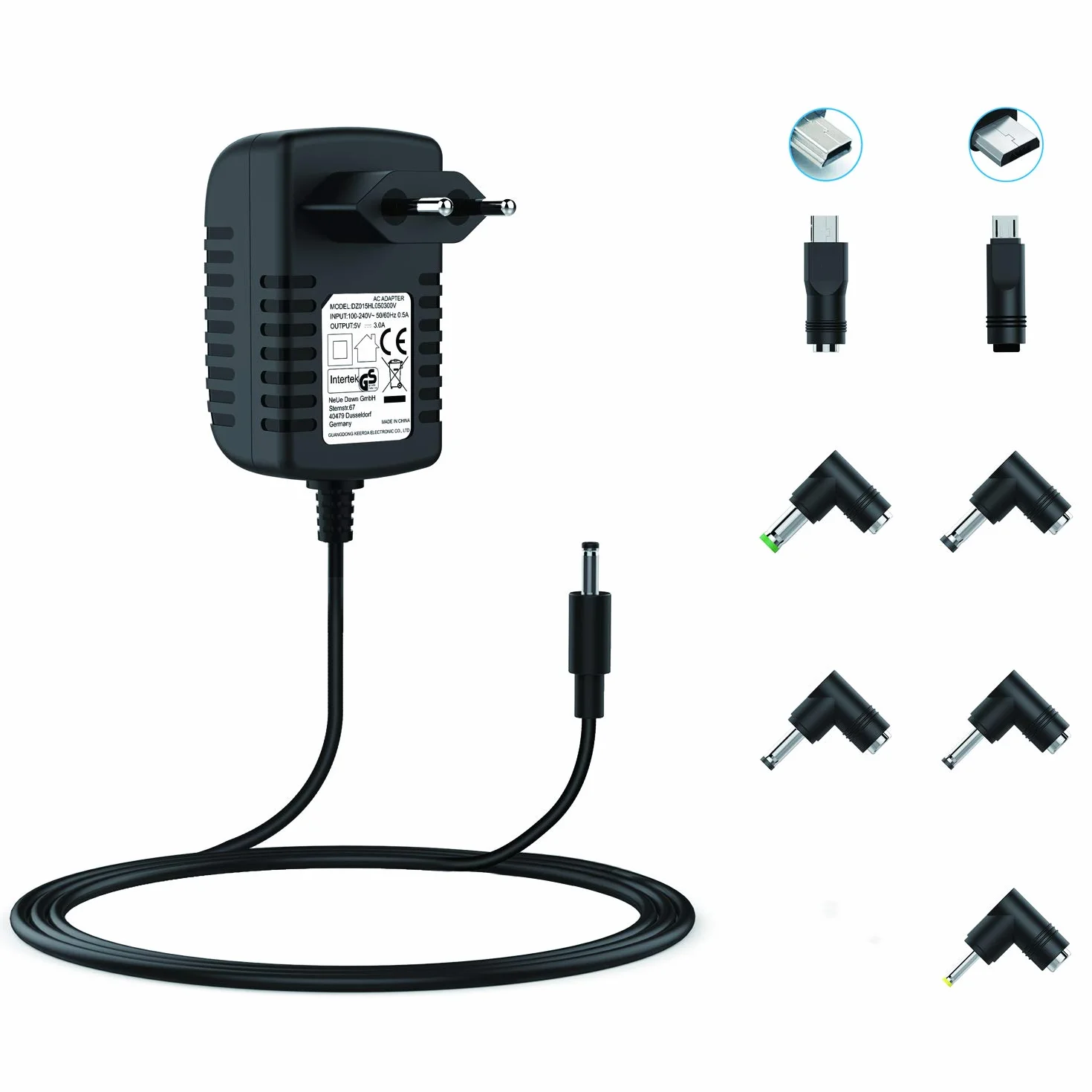 Alimentatore Universale 5V 3A 3000mA Caricatore per Raspberry Pi 3 Kindle Samsung Galaxy