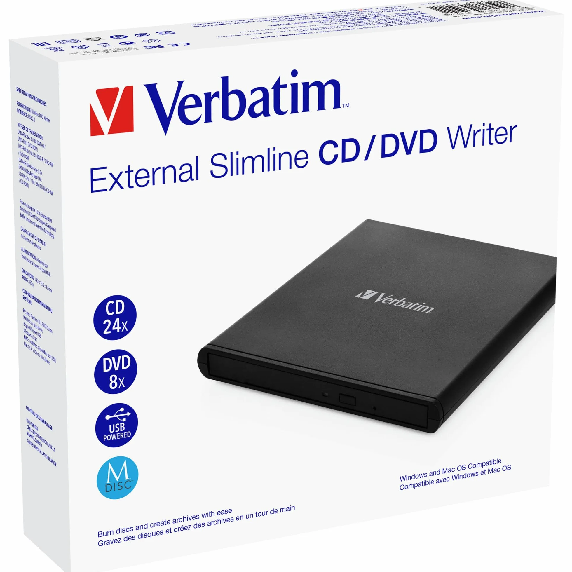 MOBILE DVD REWRITER USB 2.0 BLACK (LIGHT VERSION)