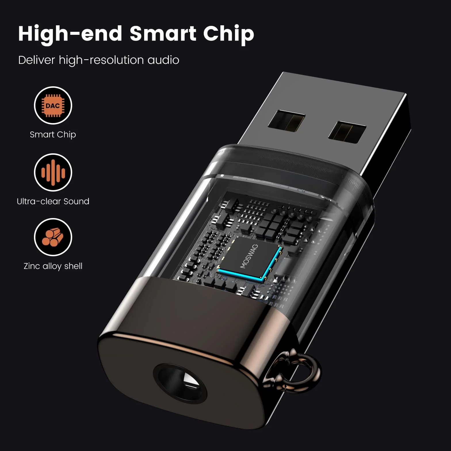 MOSWAG Adattatore audio da USB a jack da 3,5 mm, adattatore audio jack per scheda audio esterna, convertitore AUX per microfono TRRS USB compatibile con cuffie, PC, laptop, Mac, desktop, Linux, PS4 e