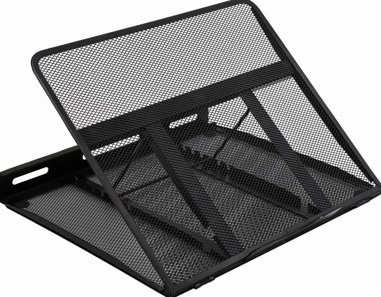 Amazon Basics Supporto per Laptop Ergonomico Ventilato Regolabile 7 Livelli Griglia Raffreddamento 10-17,3" (25,4-43,9cm) Nero