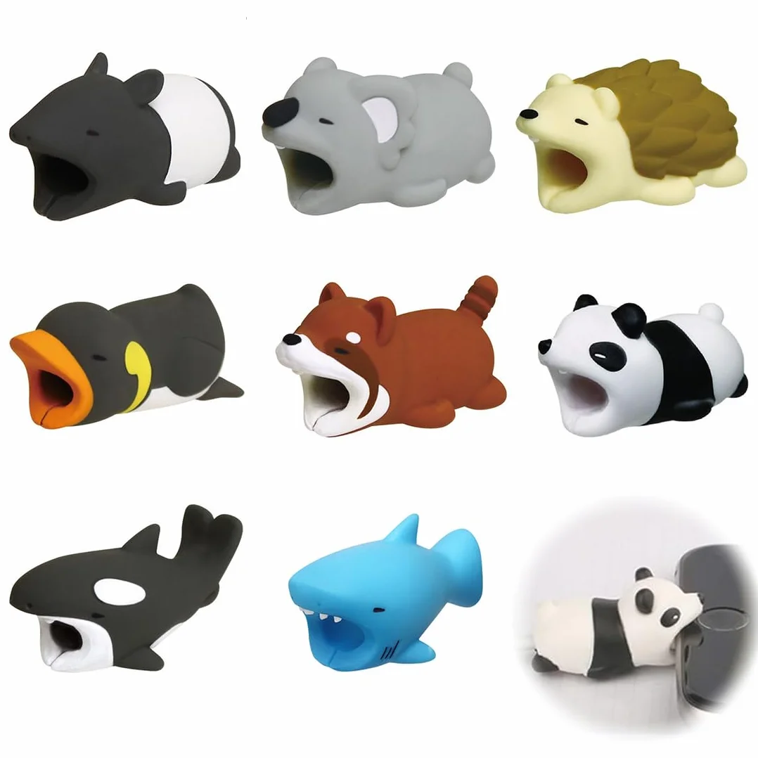 8 Pezzi Protezione Cavo Usb Ad Animale, Cute Animal Protector, Di Plastica, Per Telefono, Protect Caricatore