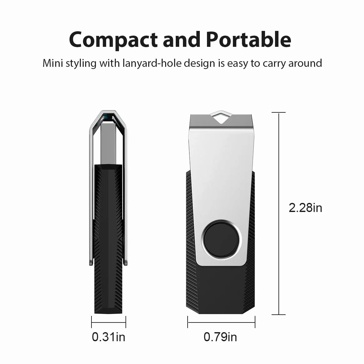 Aiibe Chiavette USB 2.0 da 128 GB con portachiavi (128 GB, 5 colori: nero, rosso, ciano, verde, viola)