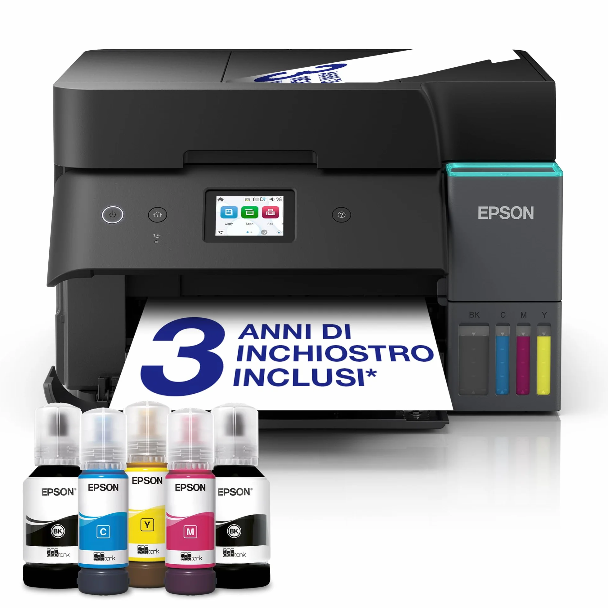 Epson EcoTank ET-4955 Stampante multifunzione A4 Wi-Fi AirPrint ADF fronte/retro scansione copia fax