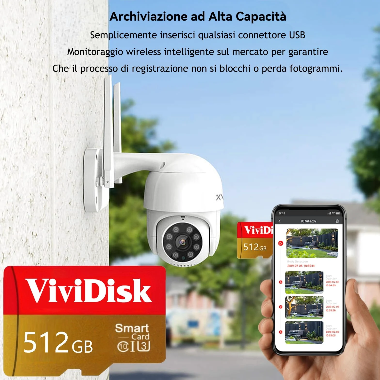 Vividisk SD Card 512GB – High Speed TF Card 512 GB Waterproof Memory Card SD Mini Memory Card scheda sd with Smartphone,Camera,Tablet,Drone,Smart TV