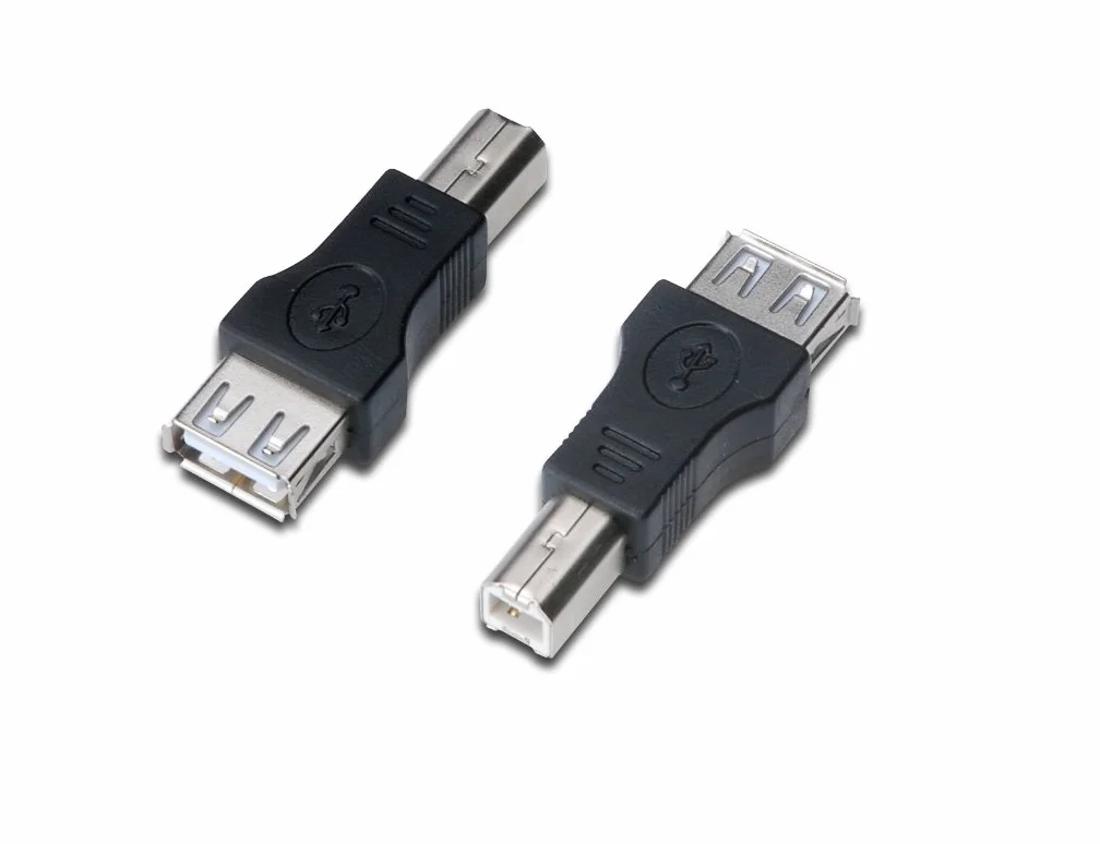 Connettore adattatore 2.0 da USB femmina di tipo A a USB maschio di tipo B, Nero