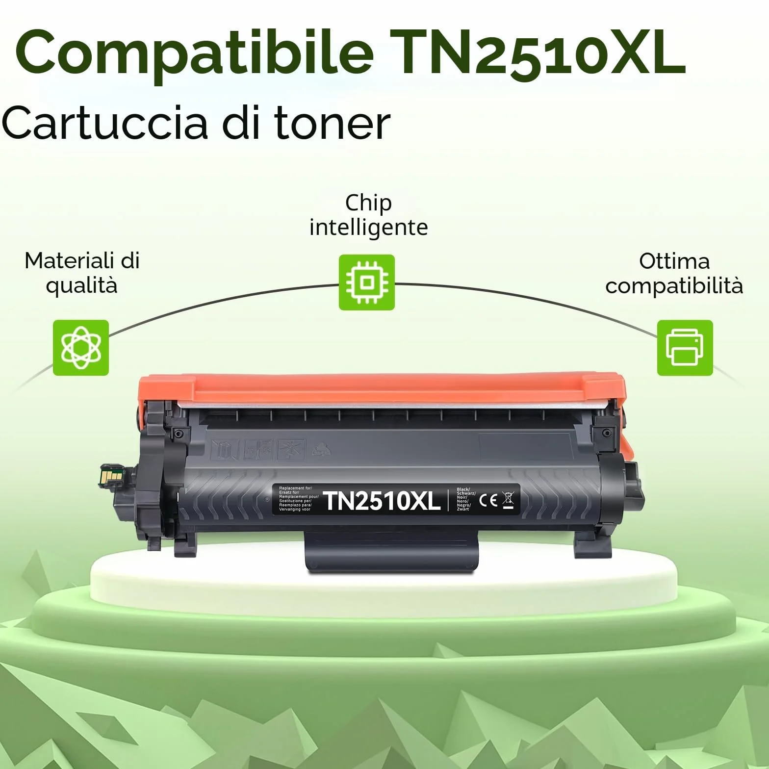 swiss toner TN2510XL compatibile per TN2510XL TN-2510XL per Toner Brother MFC-L2800DW per Toner Brother MFC-L2827DW HL-L2400DWE HL-L2445DW MFC-L2835DW DCP-L2620DW DCP-L2665DW,2 nero