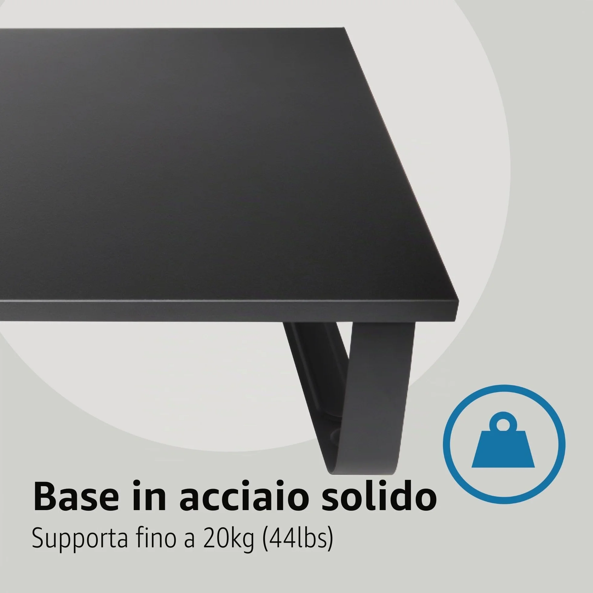 Kensington Supporto per monitor extra largo, rialzo ergonomico in metallo per monitor da scrivania, fino a 32 pollici e 20 kg, per PC, schermi, iMac, laptop, stampanti (60 x 12 x 26 cm) K55726EU Nero