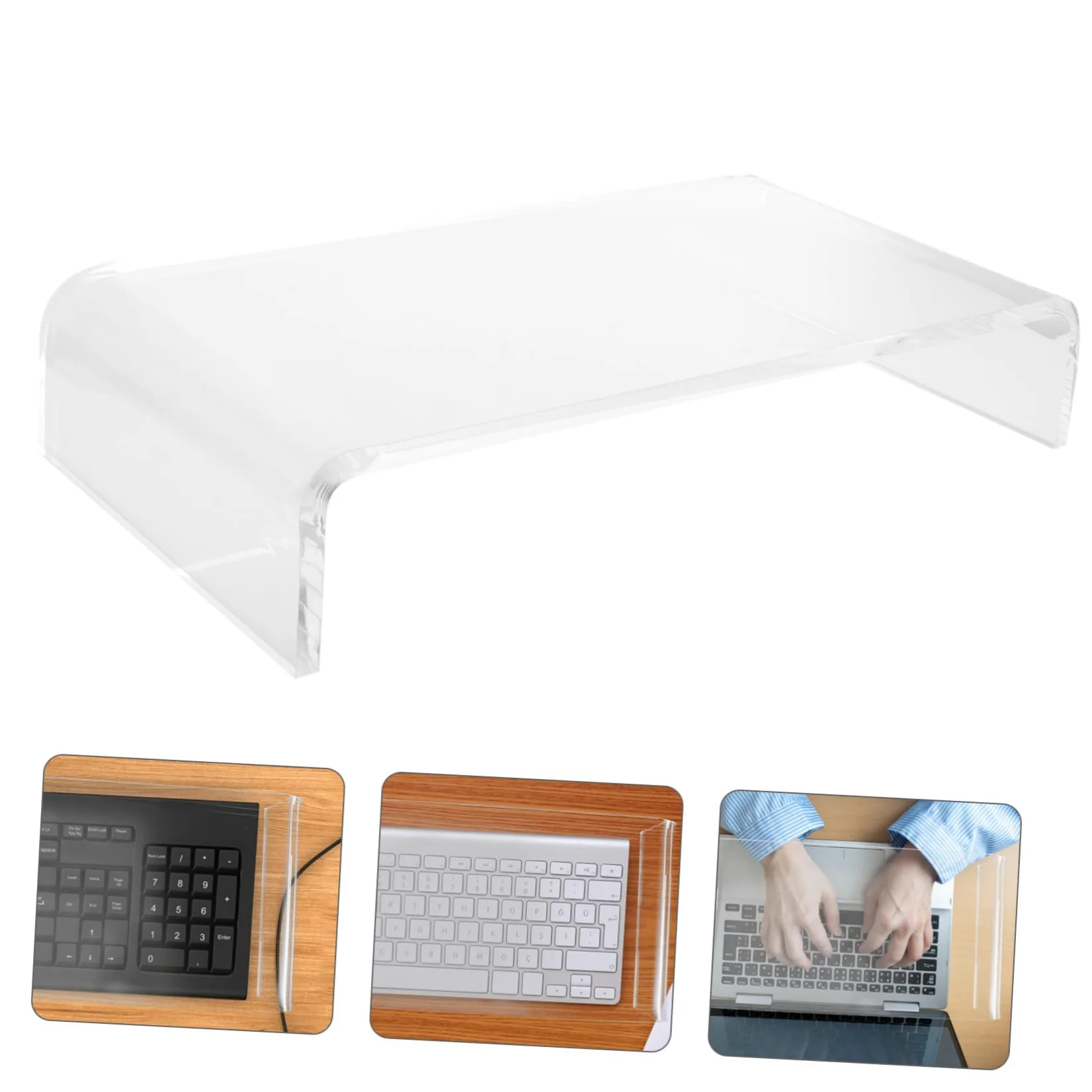 Toddmomy Copertura Tastiera Trasparente in Acrilico Protettiva Anti-gatto Lavabile Supporto Integrato per Aumentare Altezza e Protezione Tastiera Laptop