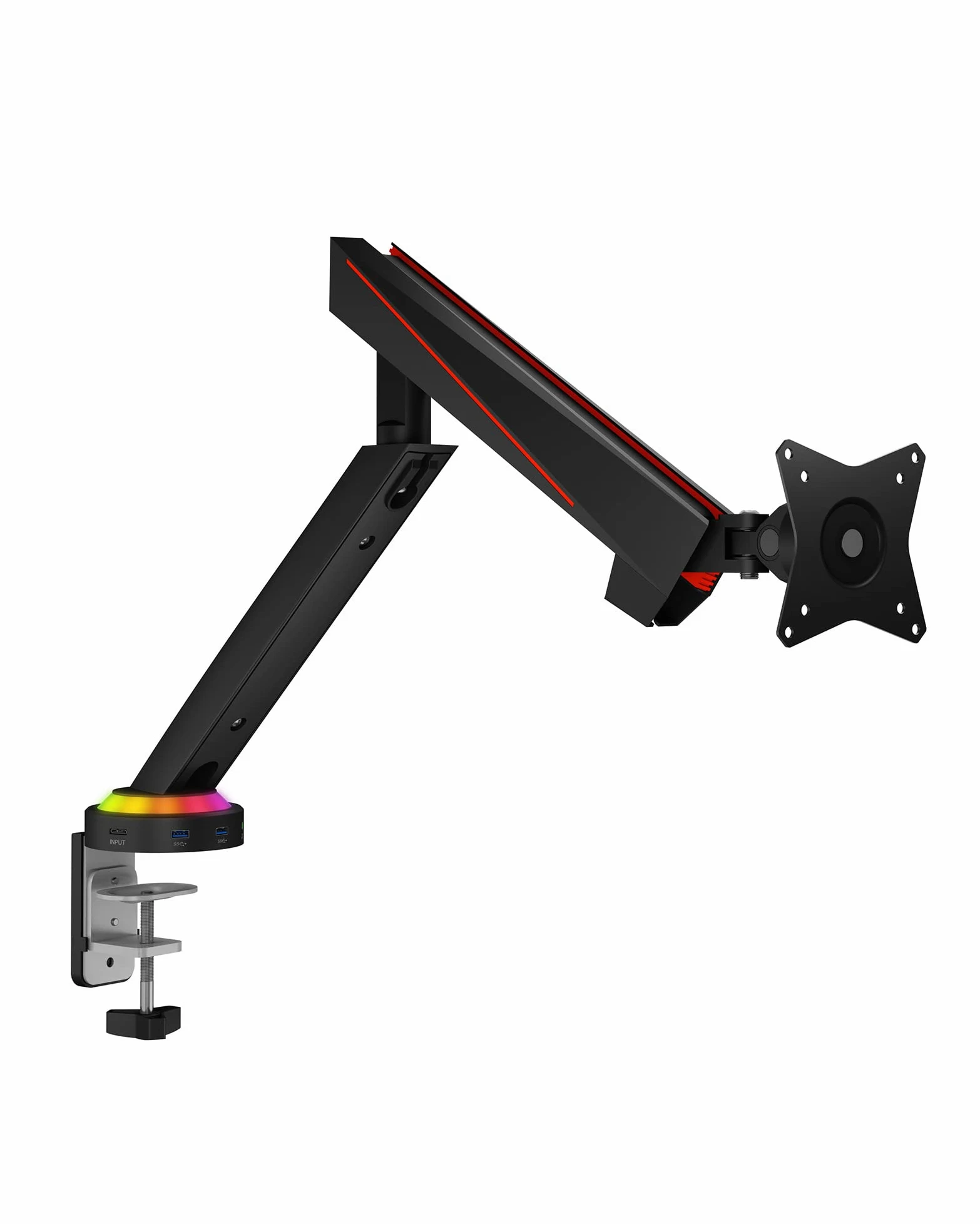 Uchwyt na monitor IB-MSG303BL-T do 32 cali z USB HUB iRGB i podÅ›wietleniem