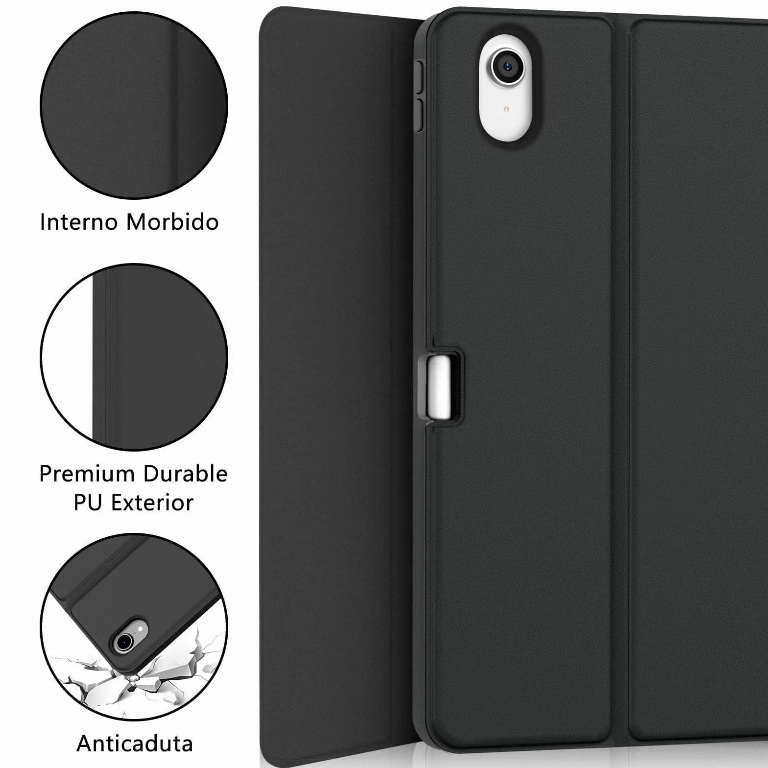IVEOPPE Tastiera iPad Air 11 M4 2026/M3 2025/M2 2024, Cover Tastiera Italiano QWERTY Bluetooth Staccabile iPad Air 11 Pollici 2024/2025/2026, Nero