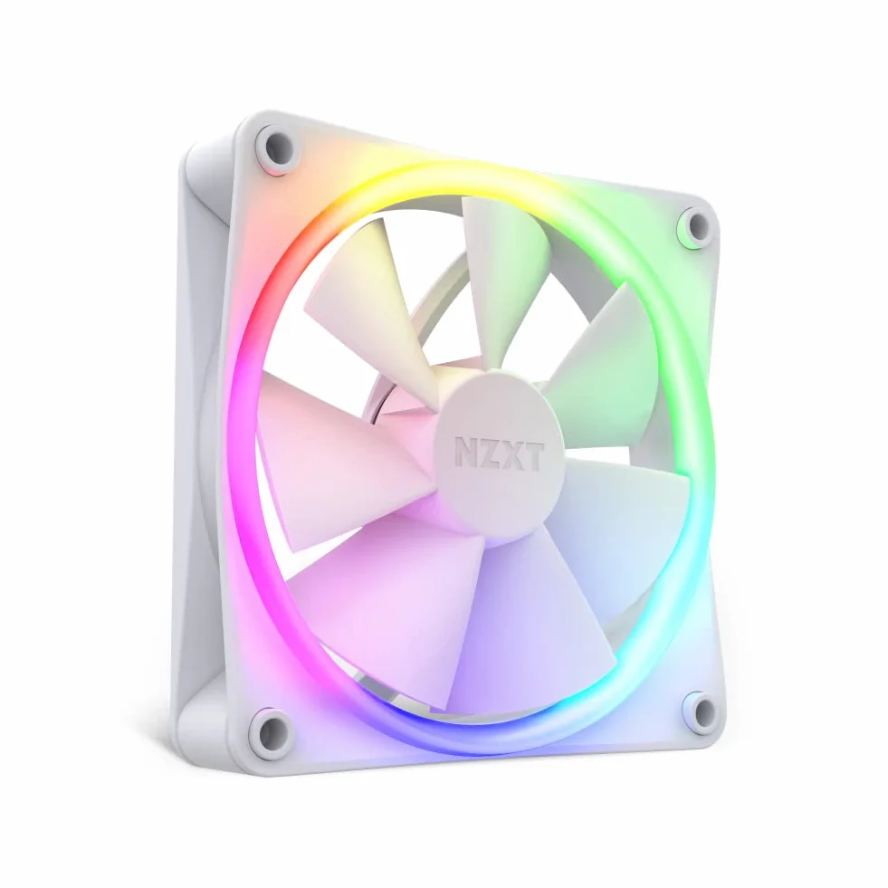 NZXT F120 RGB Fans - RF-R12SF-W1 - Personalizzazione avanzata dell'illuminazione RGB - Raffreddamento silenzioso - Singola (Controller RICHIESTO, NON INCLUSO) - Ventola da 120mm Bianco