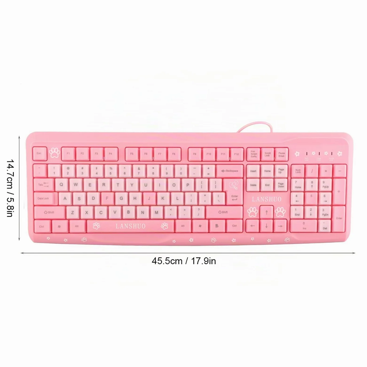 Dioche Sanrio Tastiera Rosa Tastiera Usb Wired Ultrasottile Carino Cartoon Per Casa Ufficio Laptop Computer Universale (Rosa)
