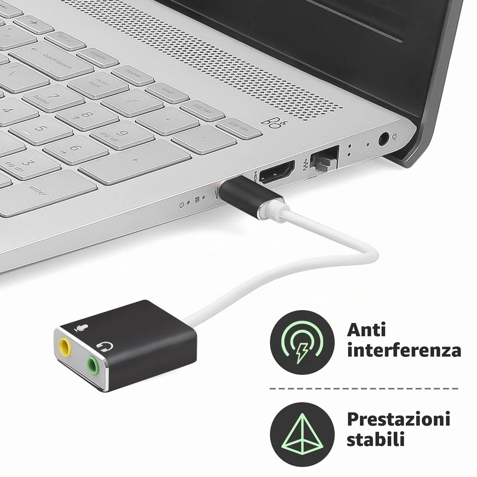 Scheda Audio Esterna USB C, Adattatore Audio USB Tipo C a Jack 3,5mm, Scheda Audio Esterna con Microfono e Cuffie, Compatibile con PC, Laptop, PS4, PS5, XBOX, Mac, Linux, Plug & Play, Senza Driver