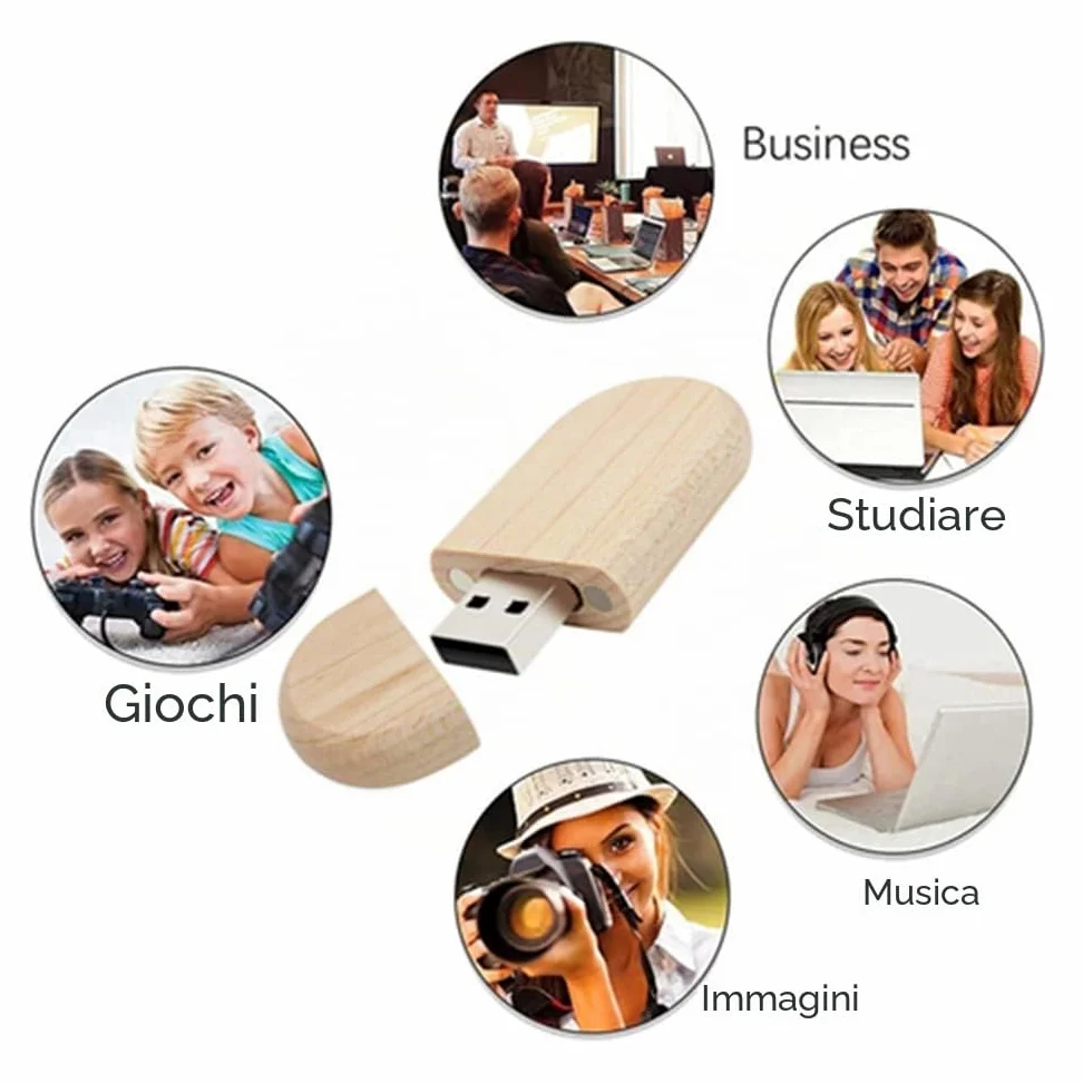 10 PZ Chiavetta USB in Legno Chiavetta USB Memoria (USB2.0 8GB)