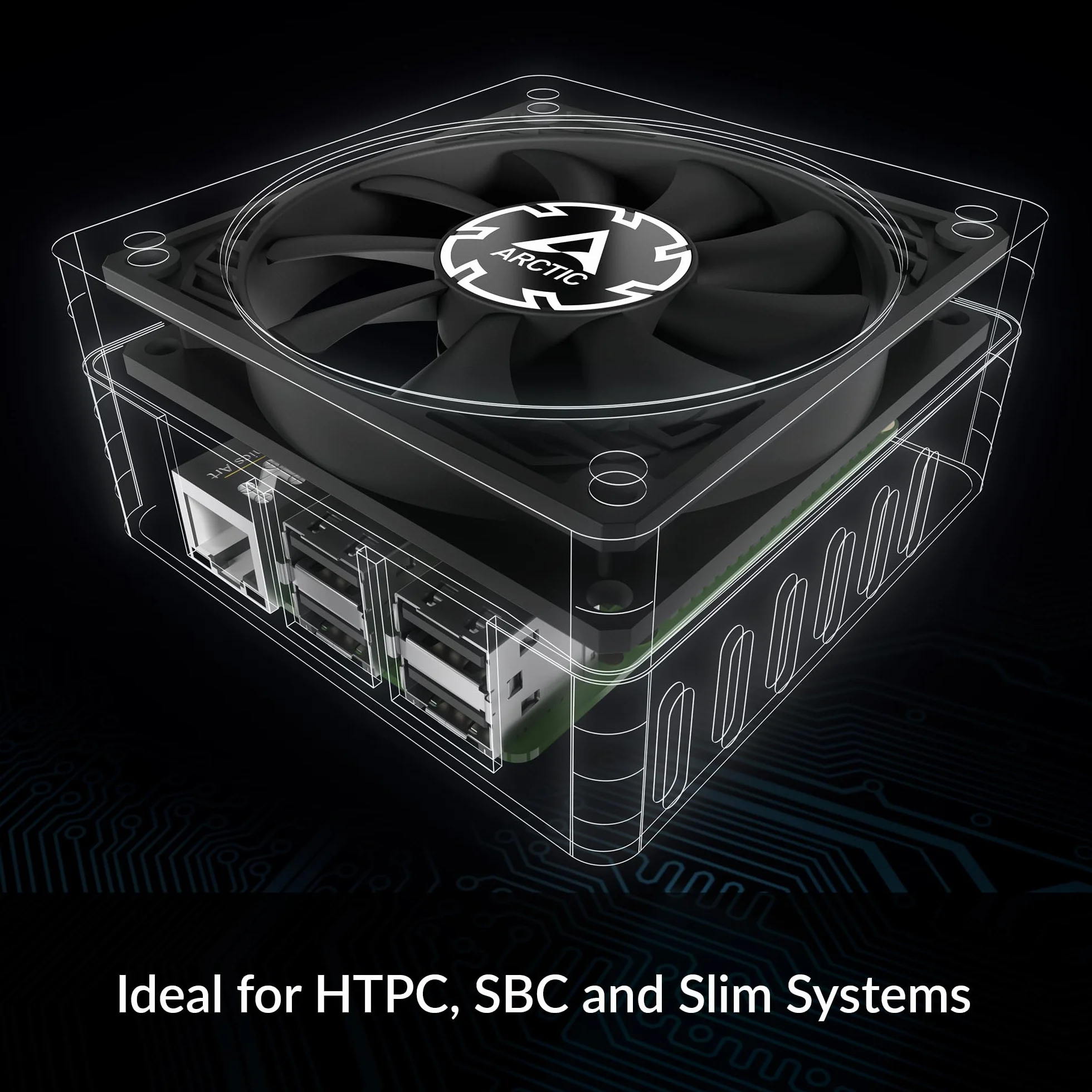 ARCTIC P8 Slim PWM PST - Ventola per case da 80 mm, ottimizzata per la pressione statica, ventola per case con connessione PST (PWM Sharing Technology), ventola DC, extra sottile - 15 mm, 300-3000