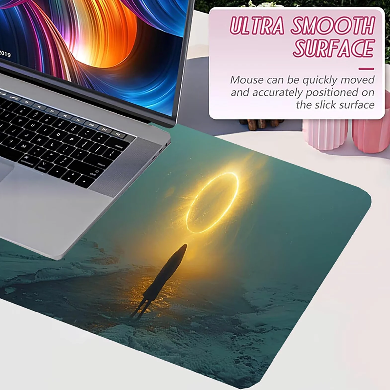 Tappetino Mouse XXL 1500 x 800 mm, Tappetino Mouse Donna, Gaming Mousepad Migliorare la Velocità e la Precisione, Mouse Pad con Base in Gomma Antiscivolo, Ufficio Accessori Gaming, Grigio D-2318