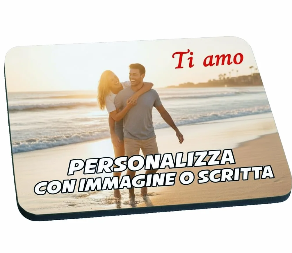 t-shirteria - Tappetino Mouse Personalizzato - Mousepad Idea Regalo per Compleanno, Colleghi di Lavoro - Base Antiscivolo, Facile da Pulire - Perfetto per Postazioni Gaming e di Ufficio - 23x19 cm