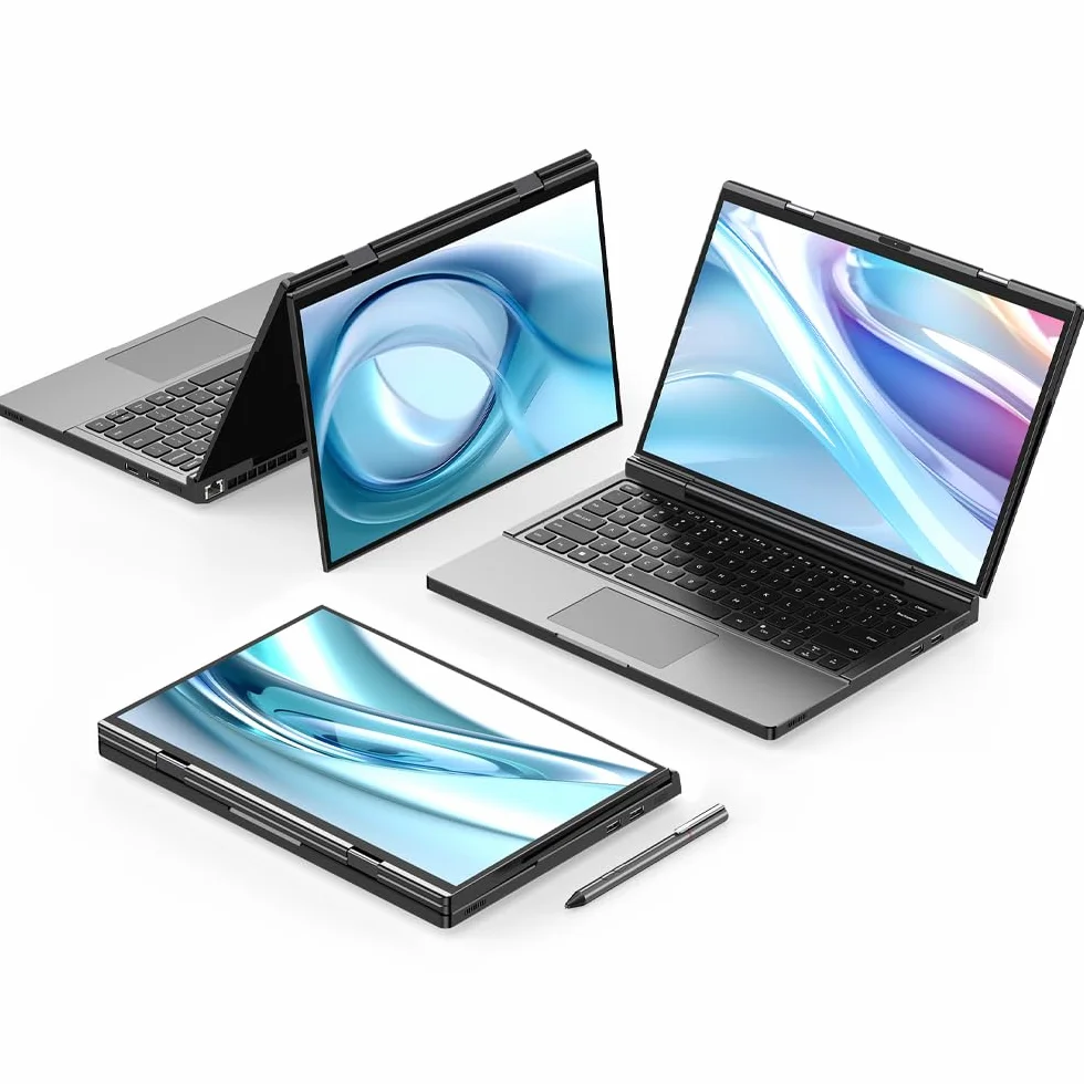 GPD DUO Laptop a Doppio Schermo AMD Ryzen AI 9 HX 370 Radeon 890M 13,3" OLED Touchscreen 32GB RAM 80Wh