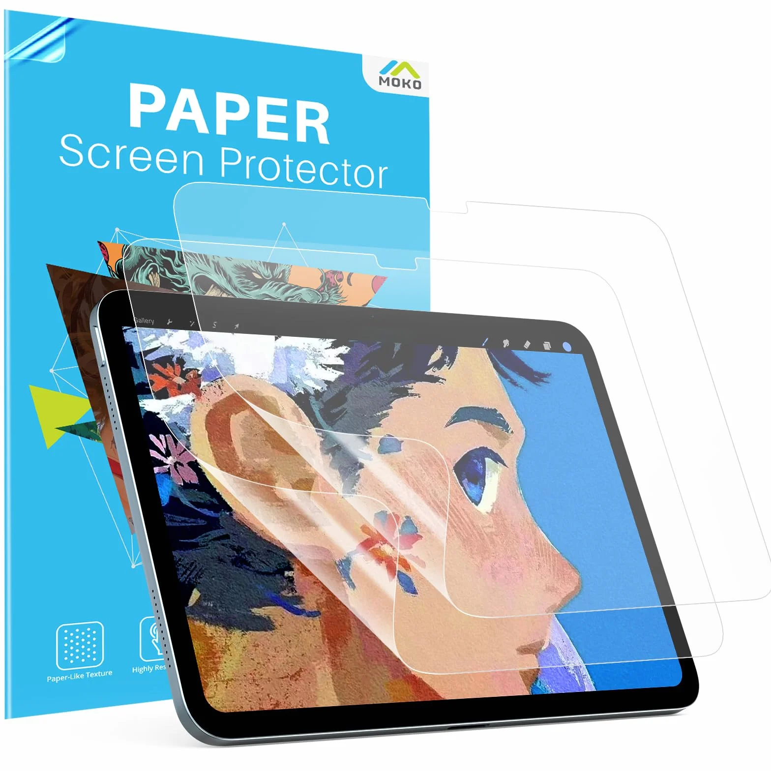 MoKo Pellicola Protettiva Sensazione di Carta per iPad A16 11a Gen 2025 11", iPad 10a Gen 2022 10.9", PET Opaca Antiriflesso