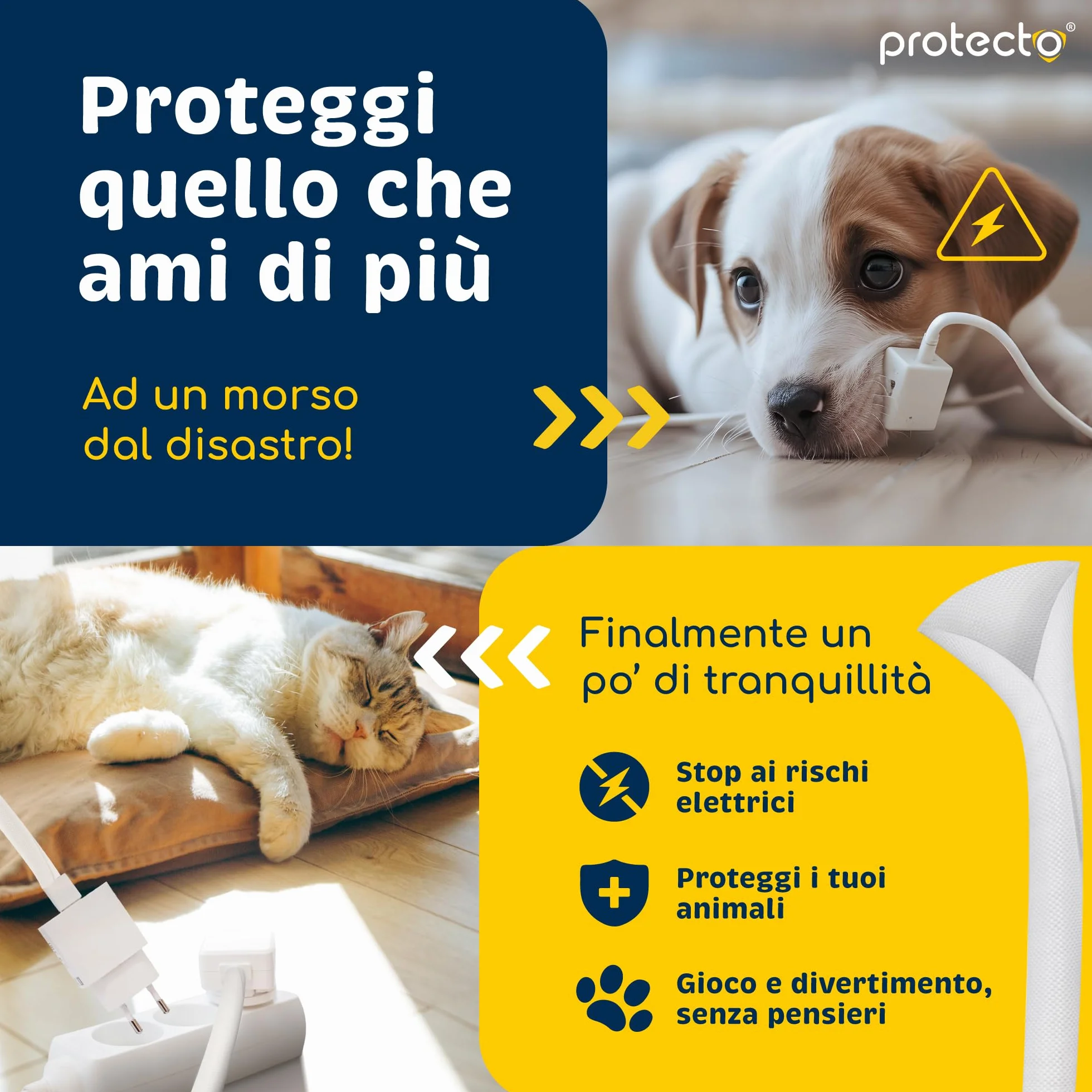 PROTECTO Protezione per cavo resistente per cani e gatti, diametro 1,27 cm, 3 m, facile da usare, per animali domestici, trasparente, inodore, colore bianco, soluzione senza masticazione