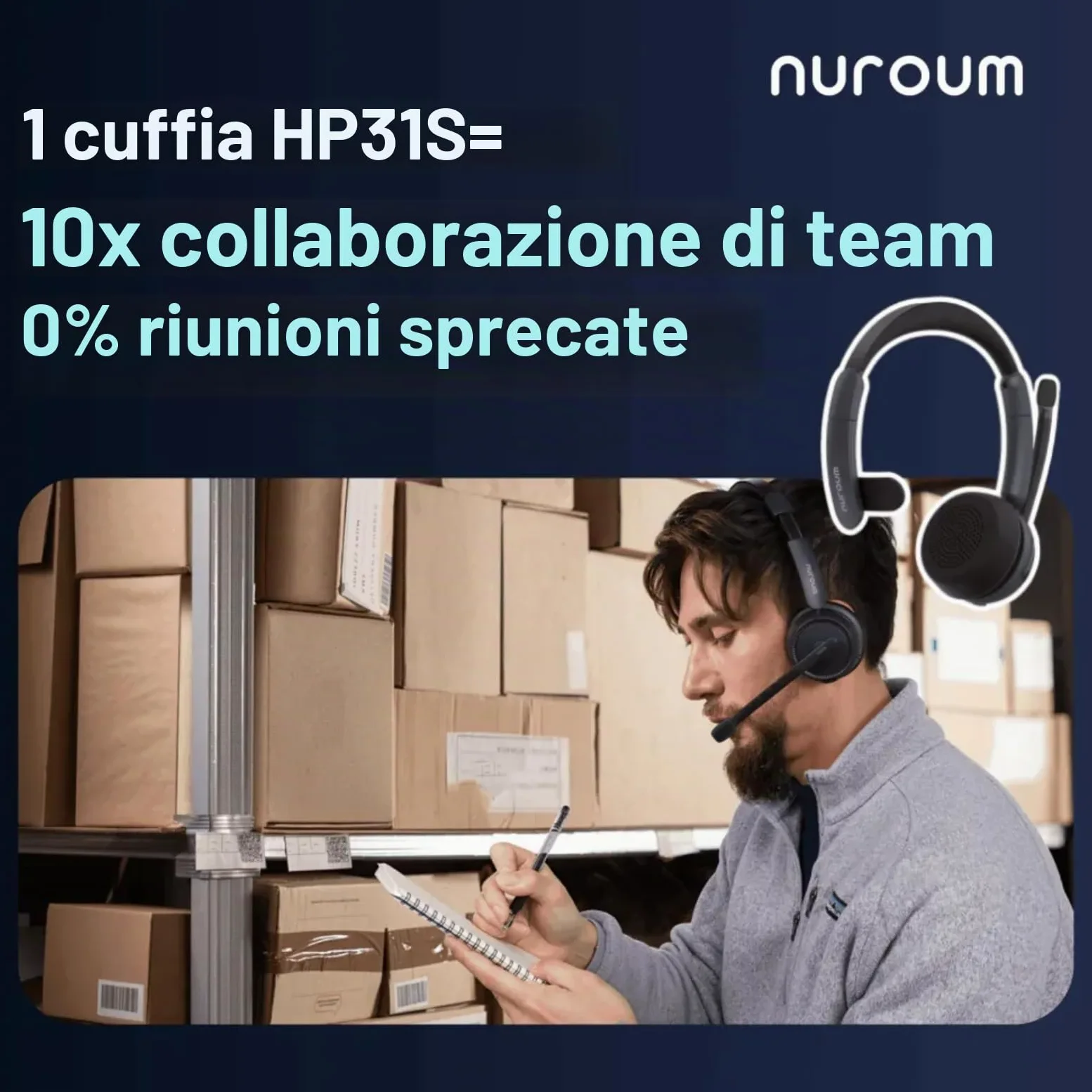 Nuroum HP31S(3rd Gen) Cuffie con Microfono Bluetooth,Cuffie Wireless ENC a Cancellazione di Rumore,Stazione di Ricarica, USB-A&C/Bluetooth 5.4/Dongle, 45H per Cuffie Call Center/Lavoro/Camion/Chiamate