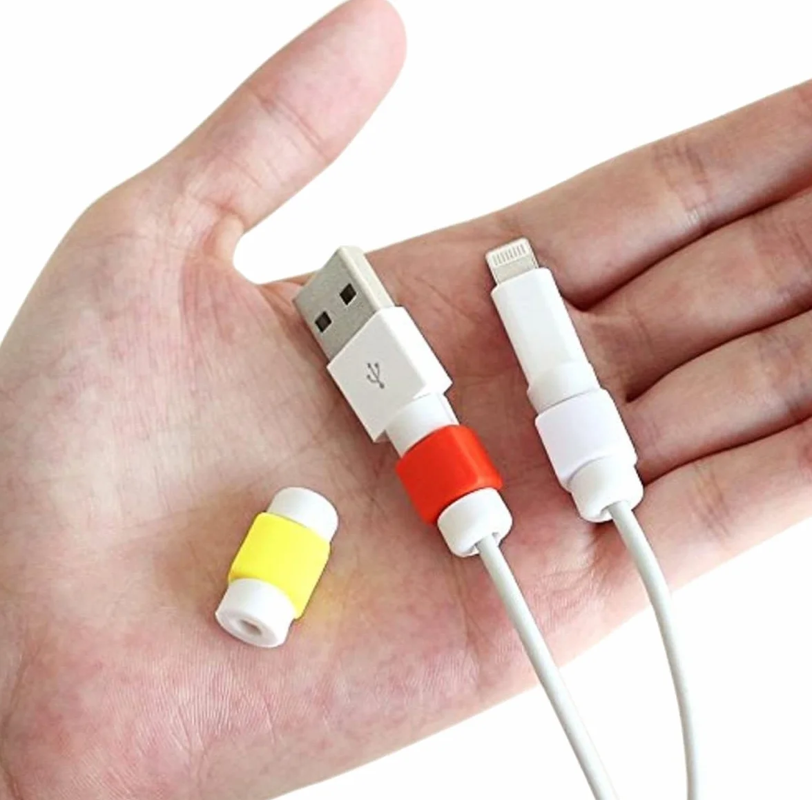 CABLEPELADO Protezione cavo USB | Custodia protettiva per cavi di ricarica | Protezione cavo dati | Diametro del foro: ca. 4 mm | 10 pezzi | Colori casuali