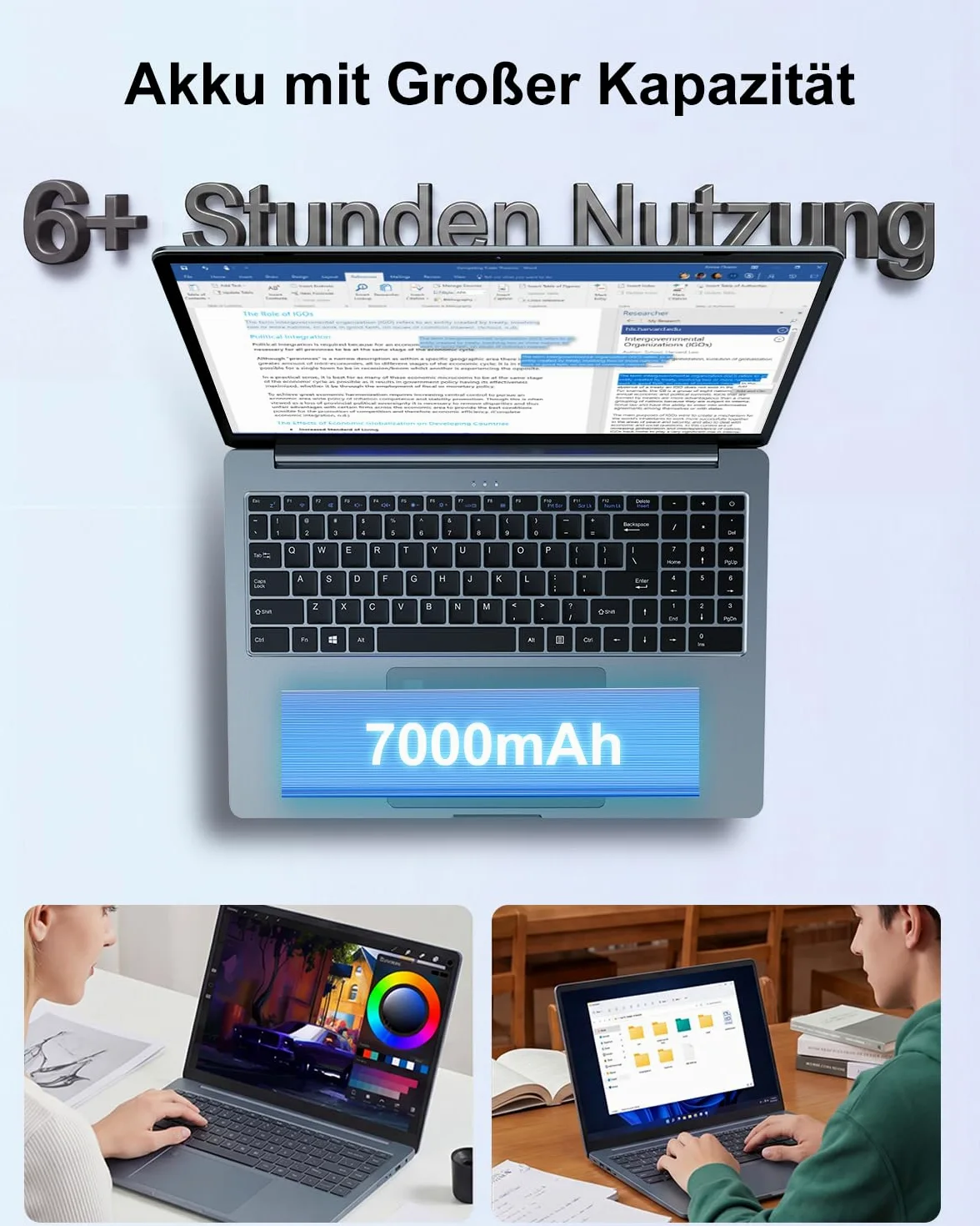 Ninkear N16 Pro - Computer portatile ultra sottile, Core i7 12700H, 16 GB DDR4, SSD da 1 TB, display ultra grande da 16", 2,5 K, WiFi 6 e BT 5.2, connessione Wi-Fi stabile, per lavoro, riunioni e