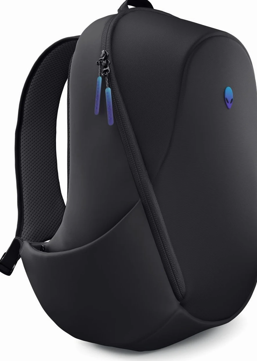 Alienware 18" Zaino gaming per laptop AW7825P, 28L, Resistente agli urti | Rete traspirante, Organizer magnetici, Logo riflettente iridescente, Nero, Pronto a tornei