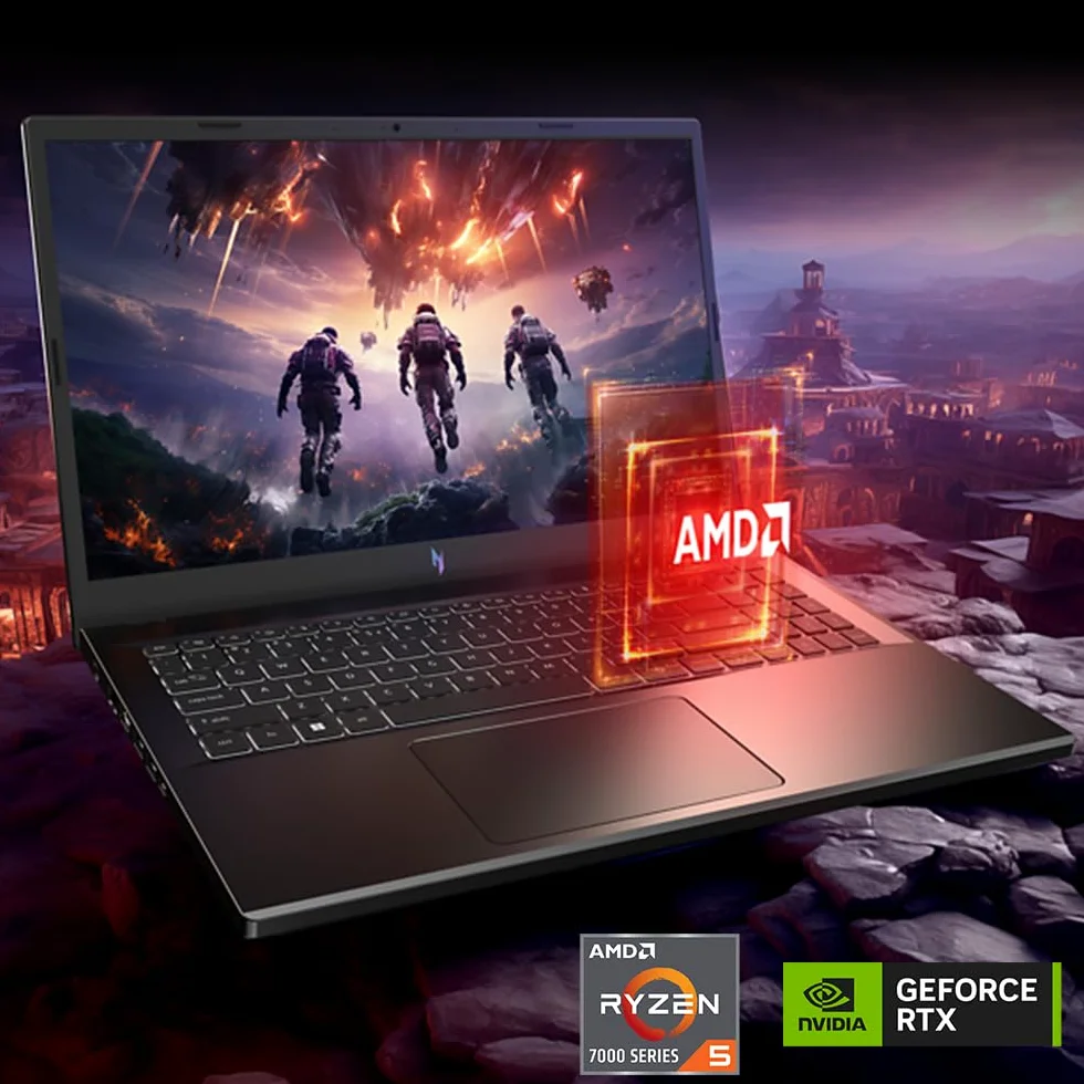 Acer Nitro V Gaming Laptop | Processore esagonale AMD Ryzen 5 7535HS | GPU NVIDIA GeForce RTX 4050 | Display FHD IPS 144Hz da 15,6 pollici | DDR5 da 8 GB | SSD da 512 GB | WiFi 6