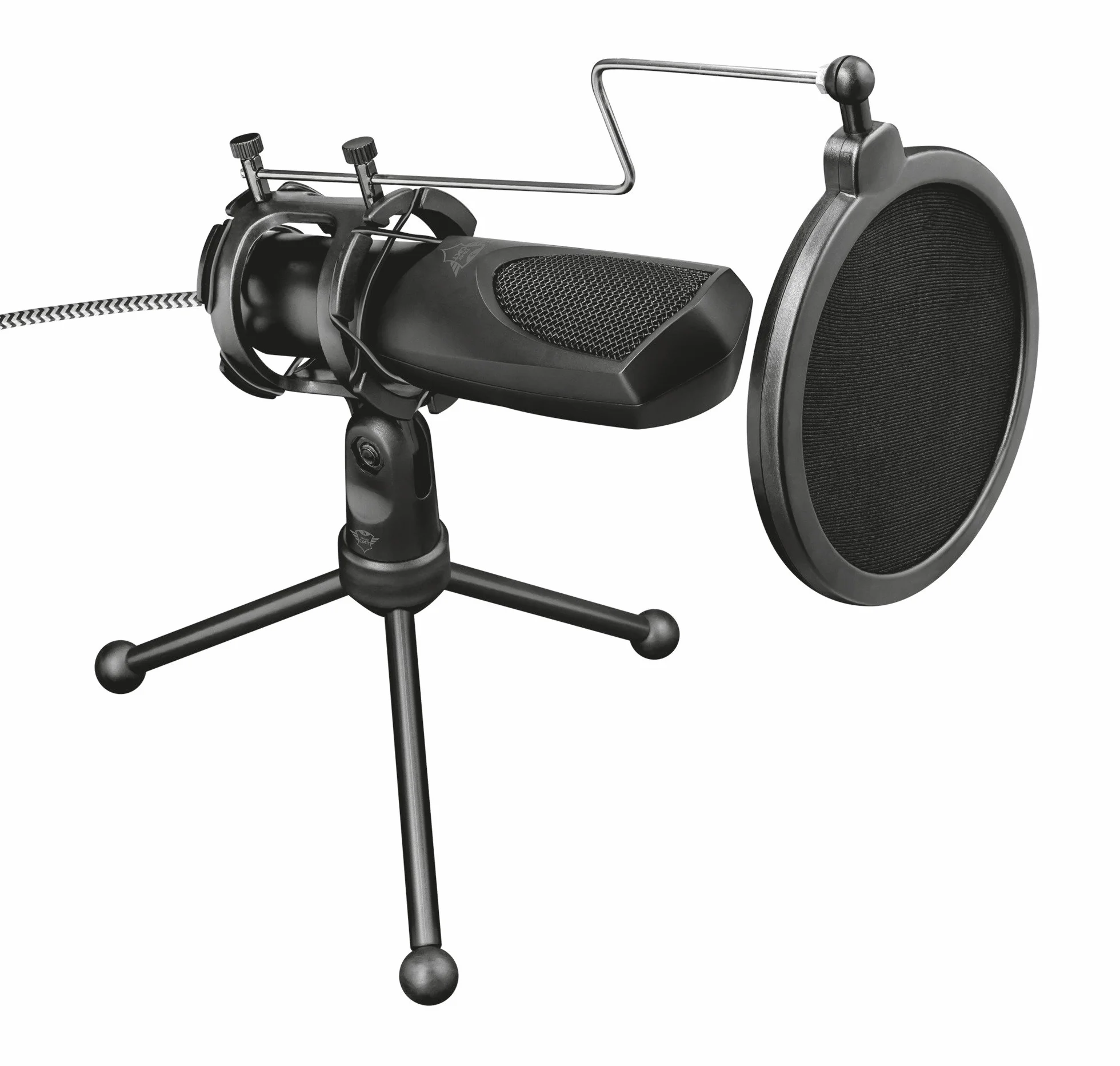 Trust Gaming GXT 232 Mantis Microfono USB per Streaming, Shock-Mount, Filtro Pop e Treppiede, Microfono per PC, Computer, PS4, PS5, Podcast, Vlog - Nero