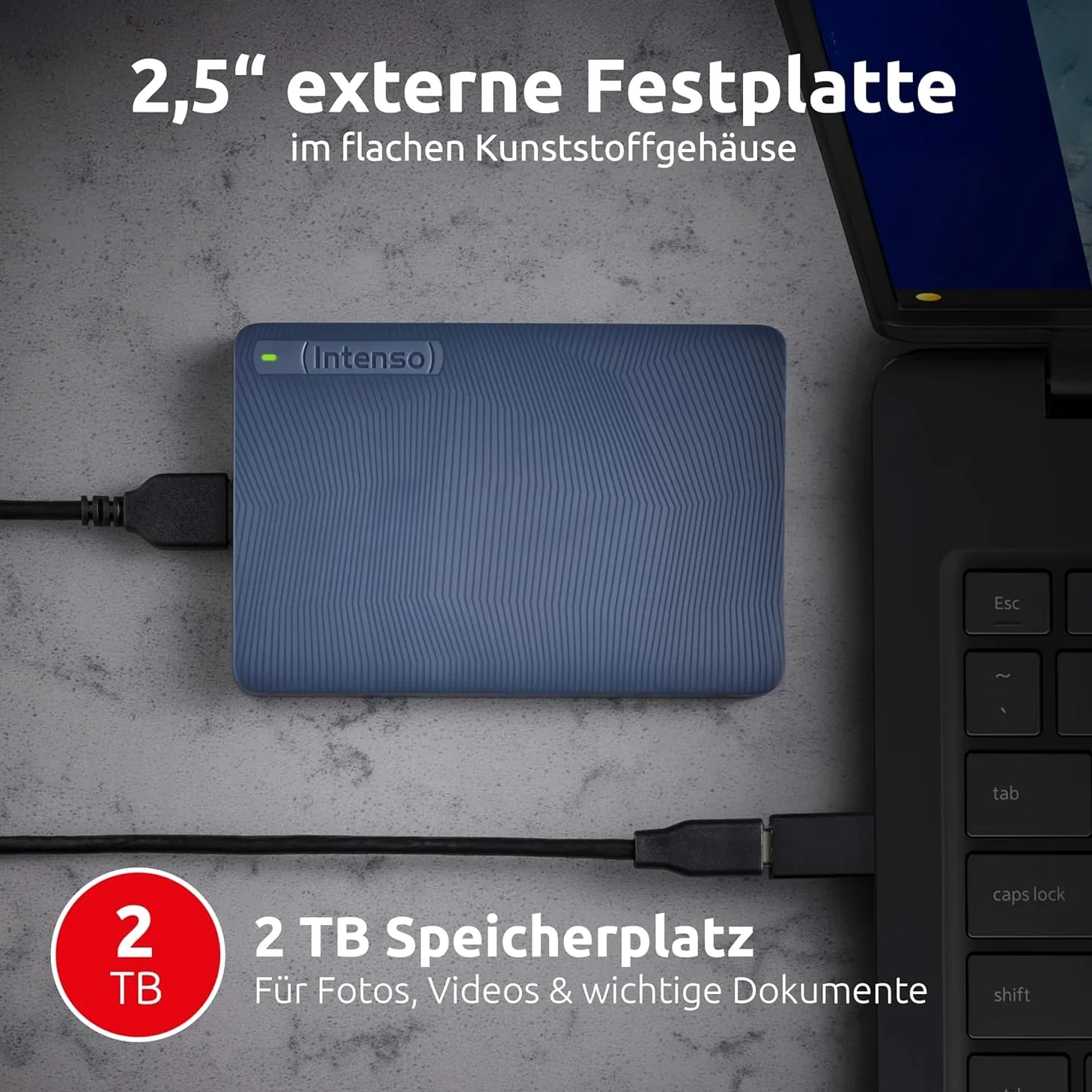 Intenso Memory Safe - Hard disk esterno portatile, 2,5", USB 3.2 Gen 1, per PC e Mac, incluso Ashampoo Backup Pro